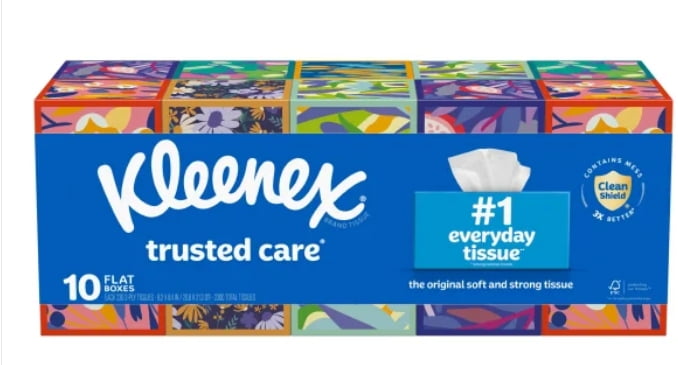 Kleenex Trusted Care Facial Tissue - 2-Ply, 230-count, 10-pack