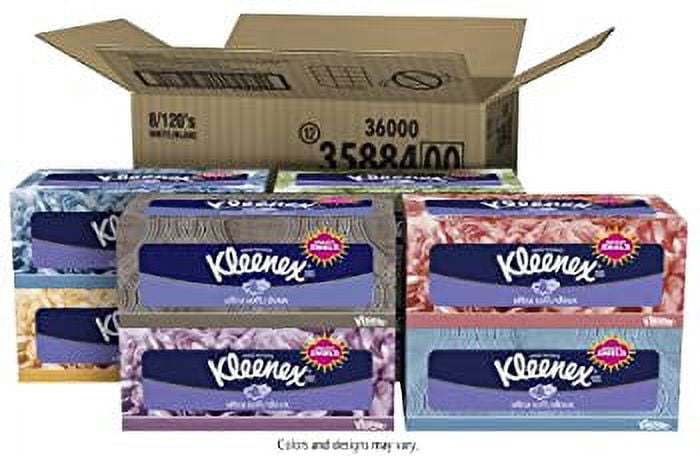 Kleenex Ultra Soft Tissues - White, 120 Count, Pack of 8
