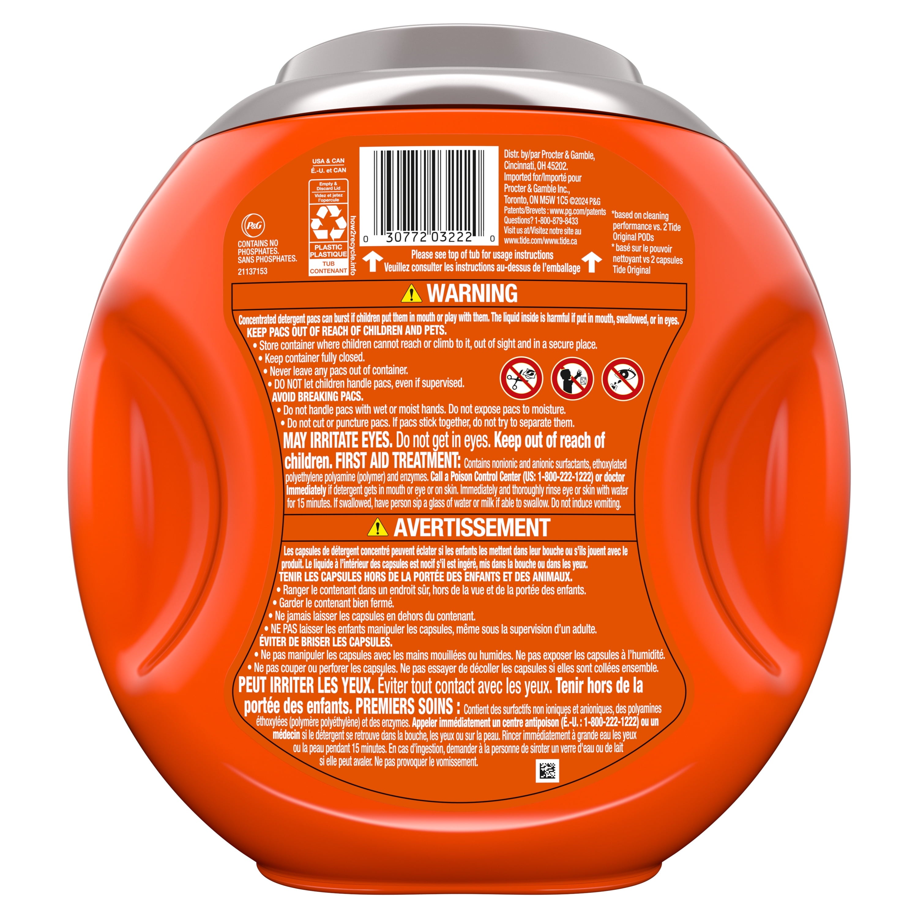 Tide Power PODS Laundry Detergent Soap Pacs with Odor Defense + Oxi - Original Scent, 25 Count
