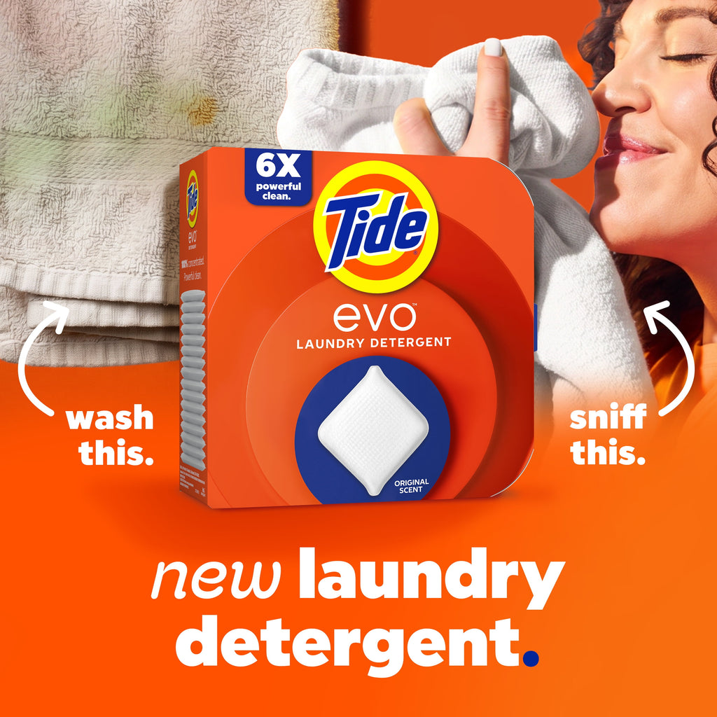 Tide evo Laundry Detergent Tiles - 100% Concentrated, Original Tide Scent, 16 Count