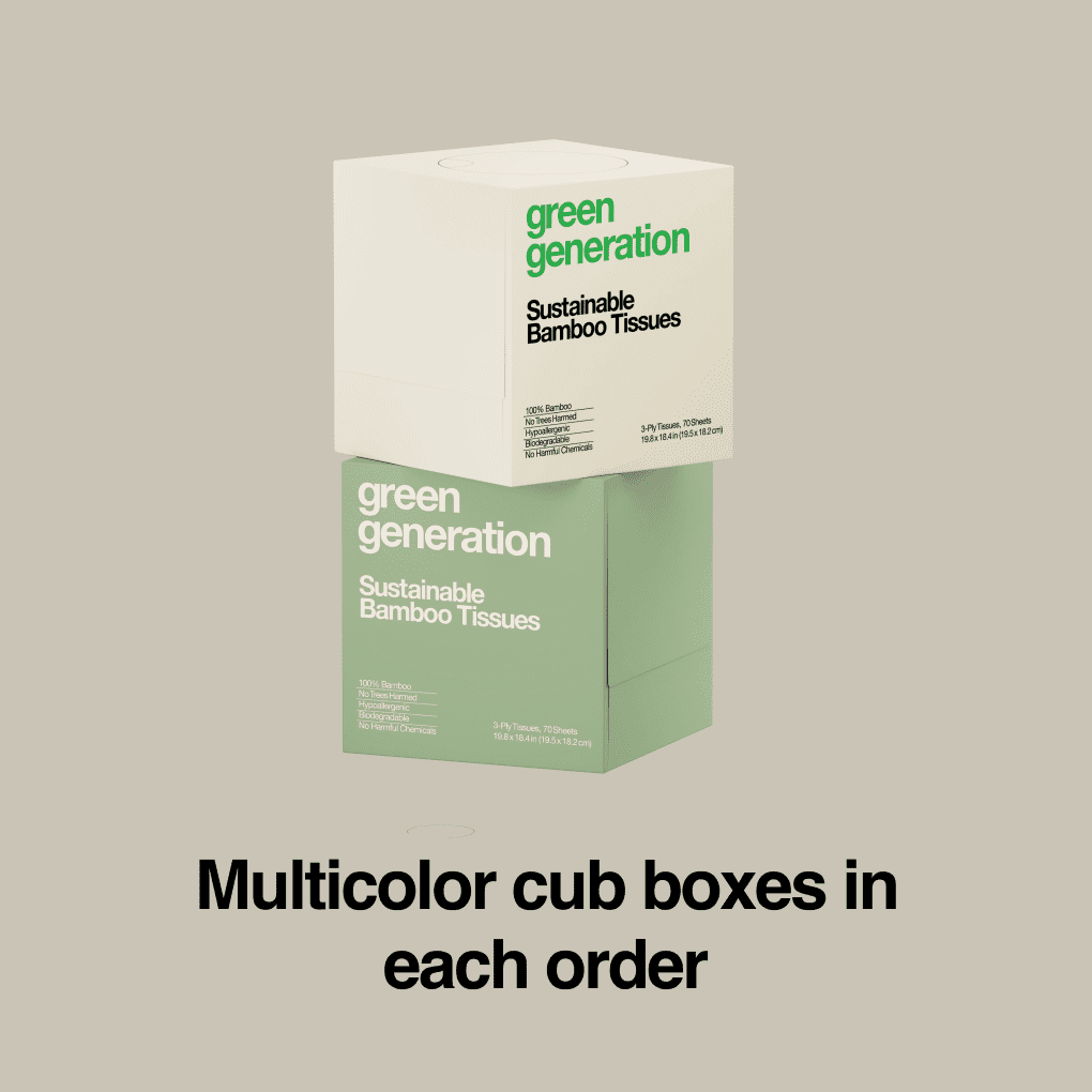 Green Generation Bamboo Facial Tissues - 3-Ply, 840 Count, 12 Boxes
