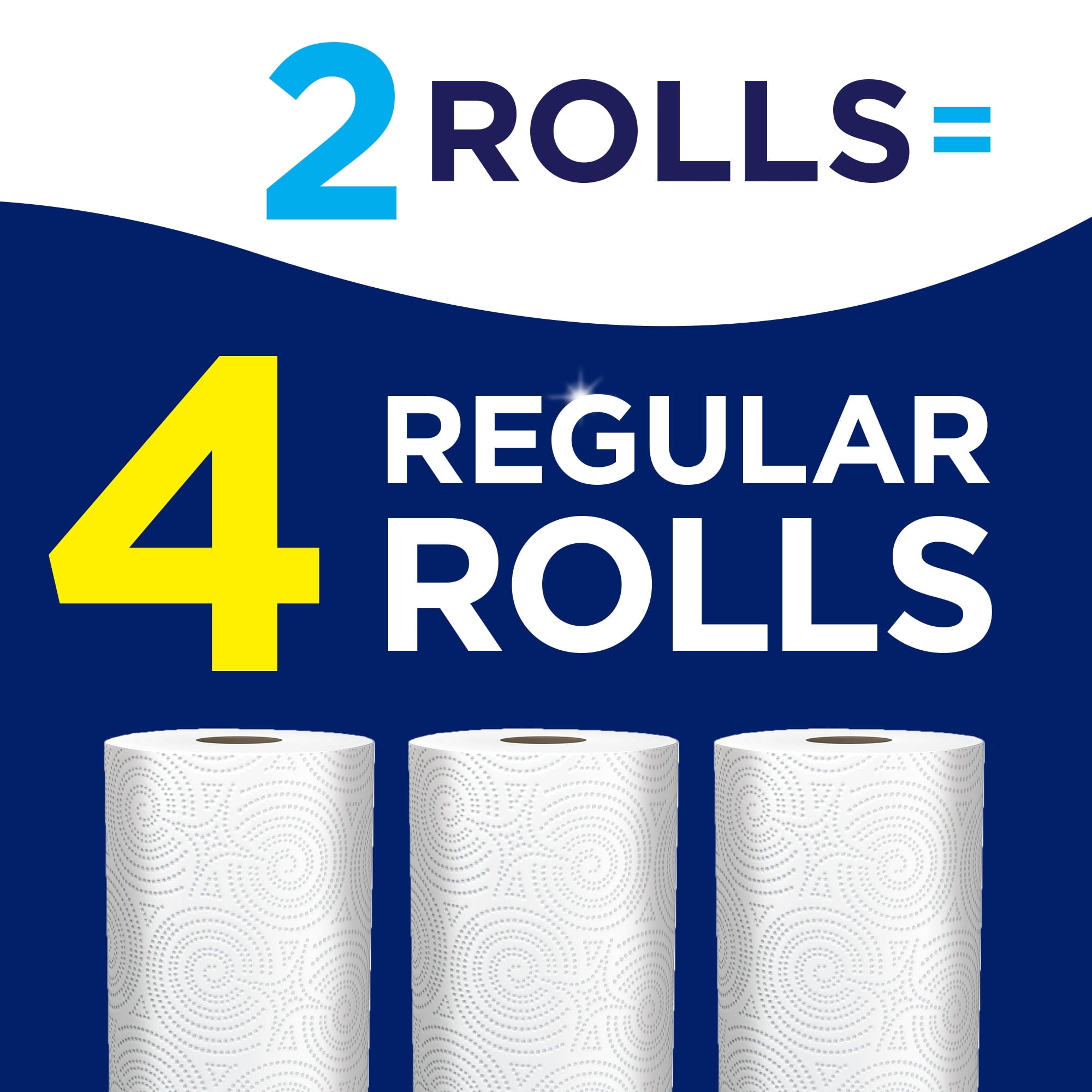 Sparkle Pick-A-Size Paper Towels - White, 2 Double Rolls = 4 Regular Rolls, 126 2-Ply Sheets Per Roll
