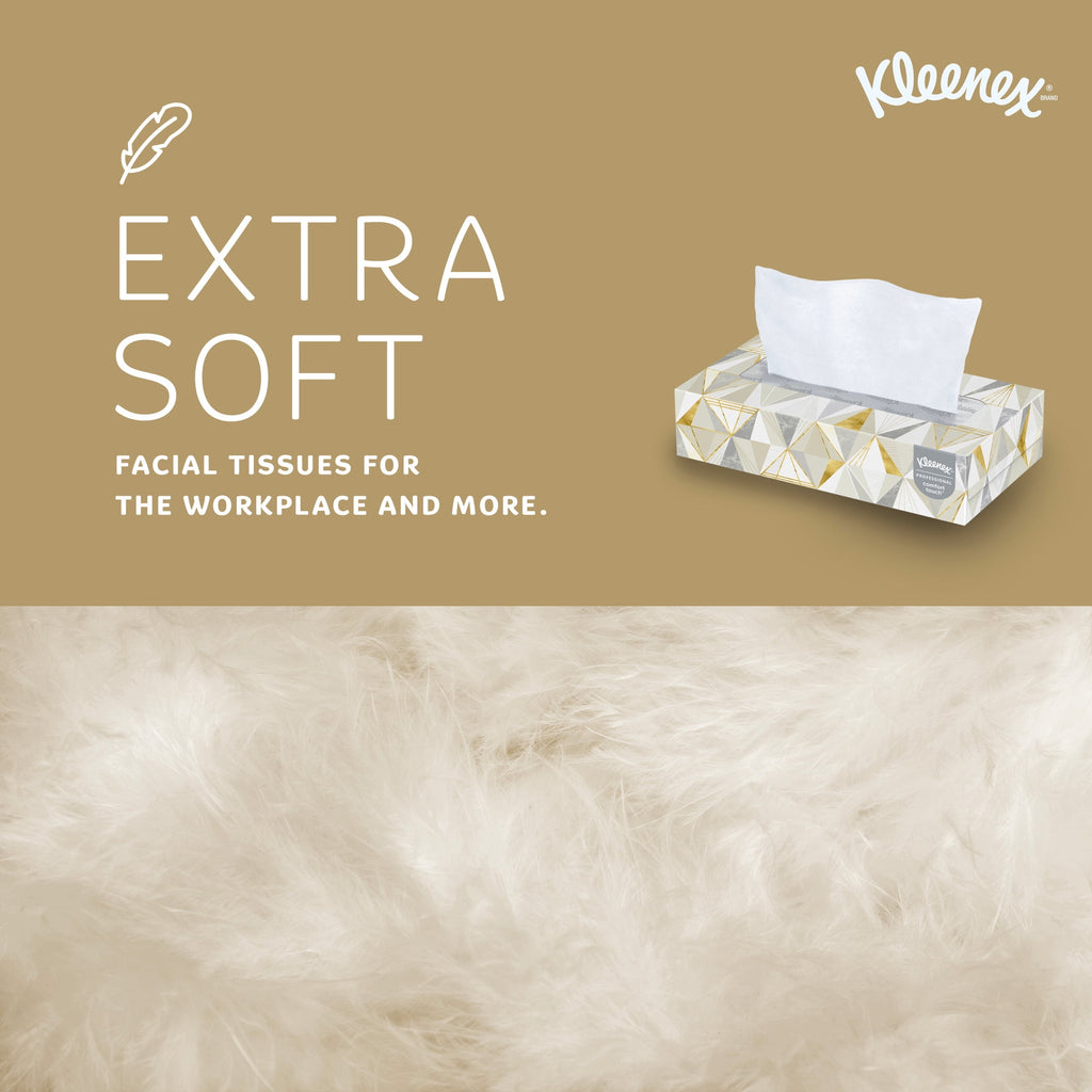 Kleenex® Professional Facial Tissue - Bulk (03076), 2-Ply, White, Flat Boxes Designed for Business, Convenience Case (12 Boxes, 125 Tissues Each)