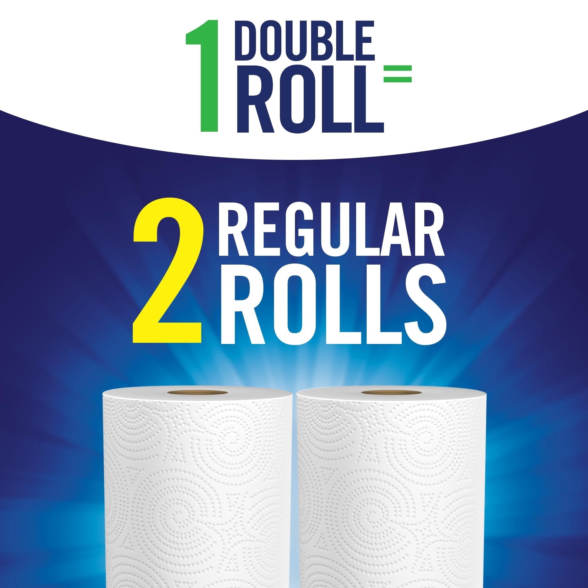 Sparkle Tear-A-Square Paper Towels - 2 Double Rolls = 4 Regular Rolls, Customizable Sheet Size Paper Towel