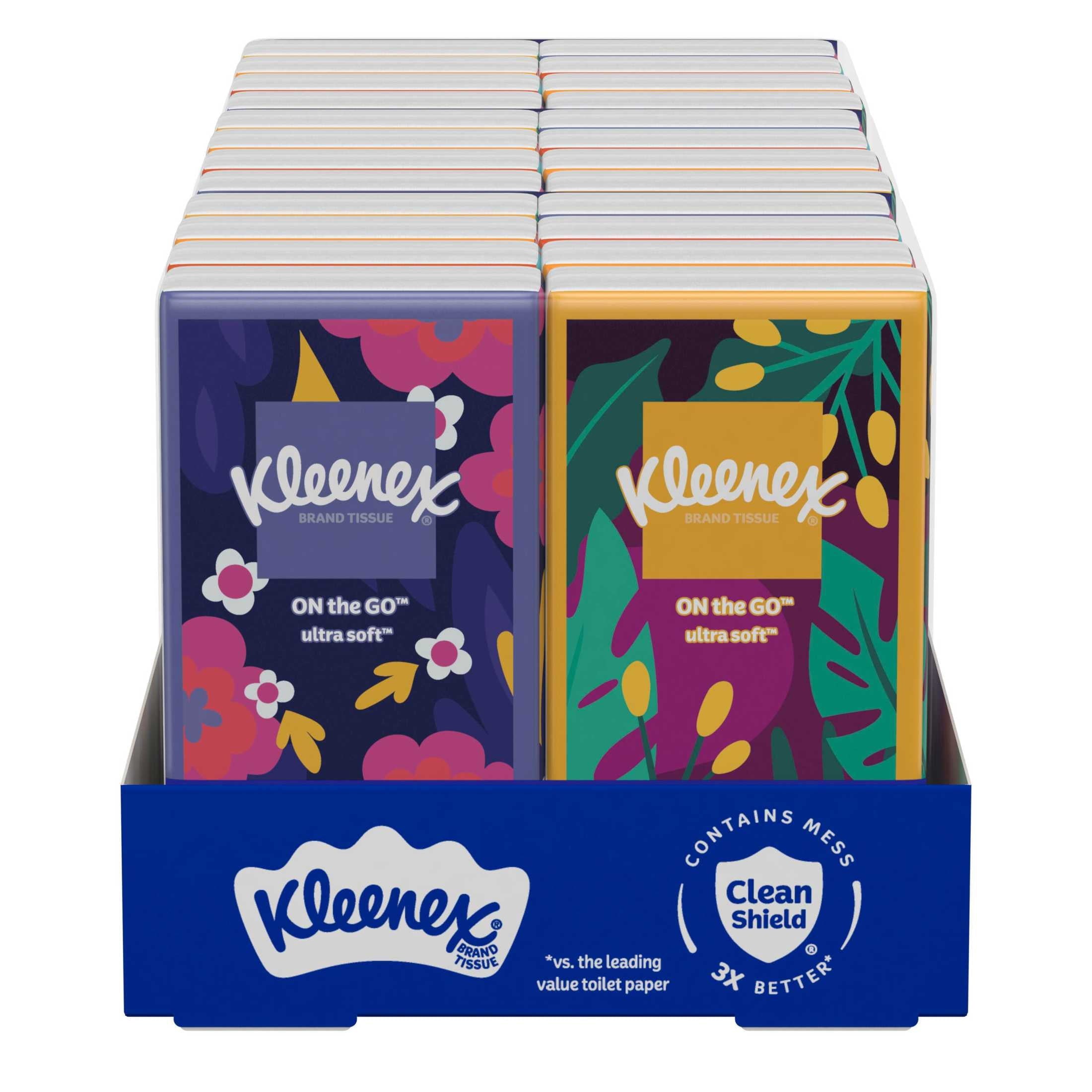 Kleenex On-The-Go Facial Tissues - 8 On-The-Go Packs, 10 Tissues per Pack, 3-Ply - 9-Pack