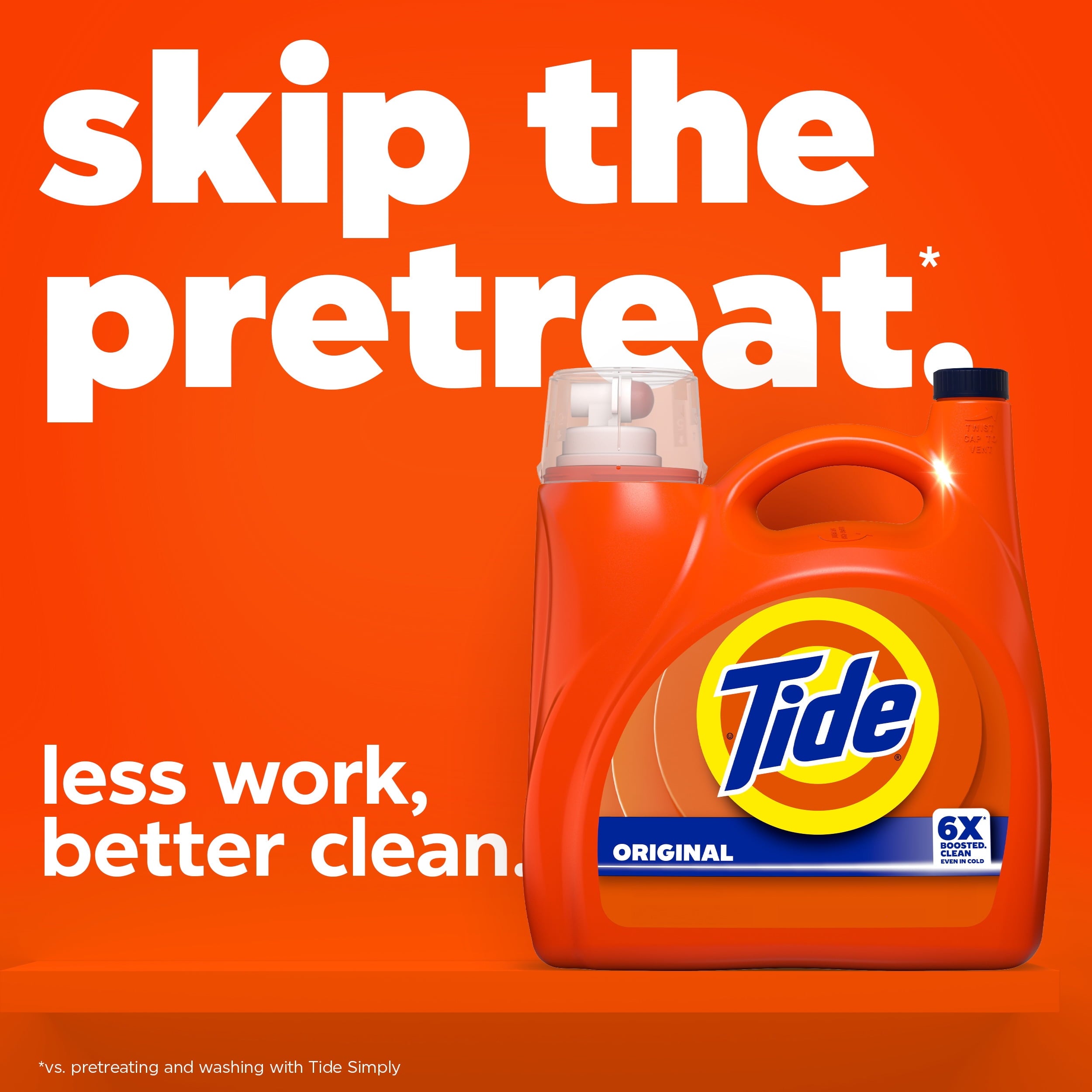 Tide Laundry Detergent Liquid with 6X Boosted Cleaning Power - Original Scent, 125 fl oz, 100 Loads - 2-Pack