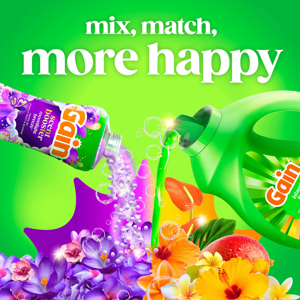 Gain Laundry Detergent Liquid - Now with Odor Defense, Island Fresh Scent, 81 fl oz, 61 Loads - 2-Pack