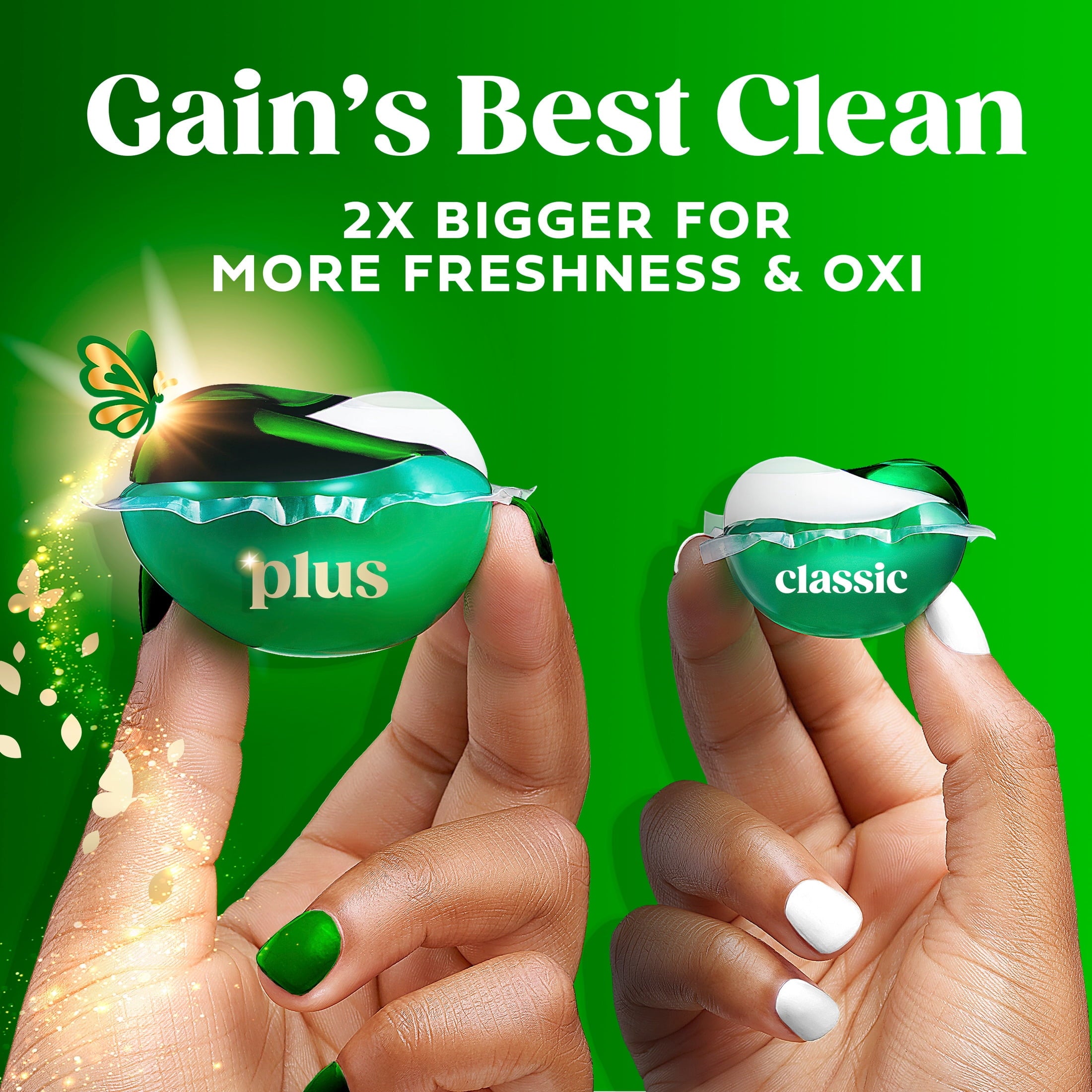 Gain Plus Flings Laundry Detergent Liquid Washing Pacs - Gain's Best All-In-One Clean, Original Scent, 32 Count