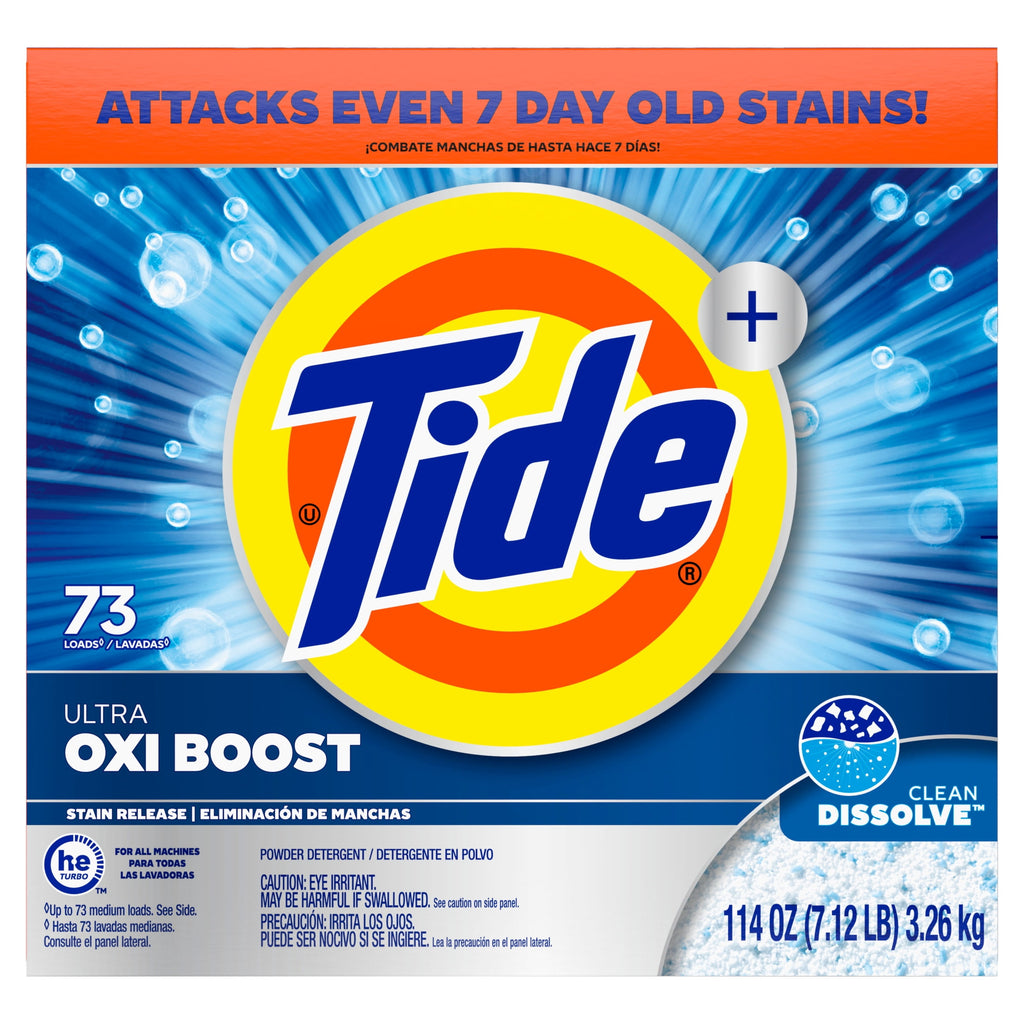 Tide Laundry Detergent Plus Ultra Oxi Powder - 73 Loads, 114 oz