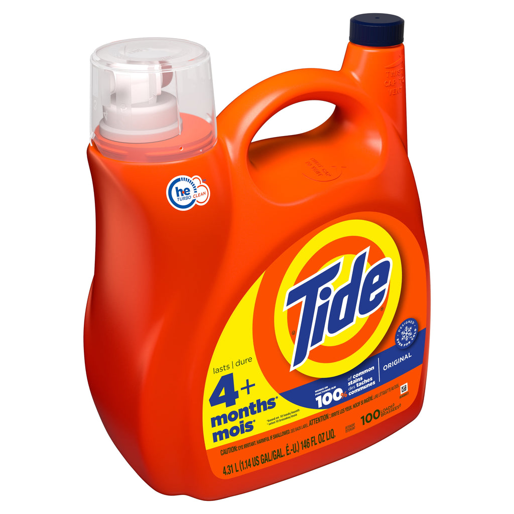 Tide Liquid Laundry Detergent - Original, 100 Loads, 146 fl oz, HE Compatible