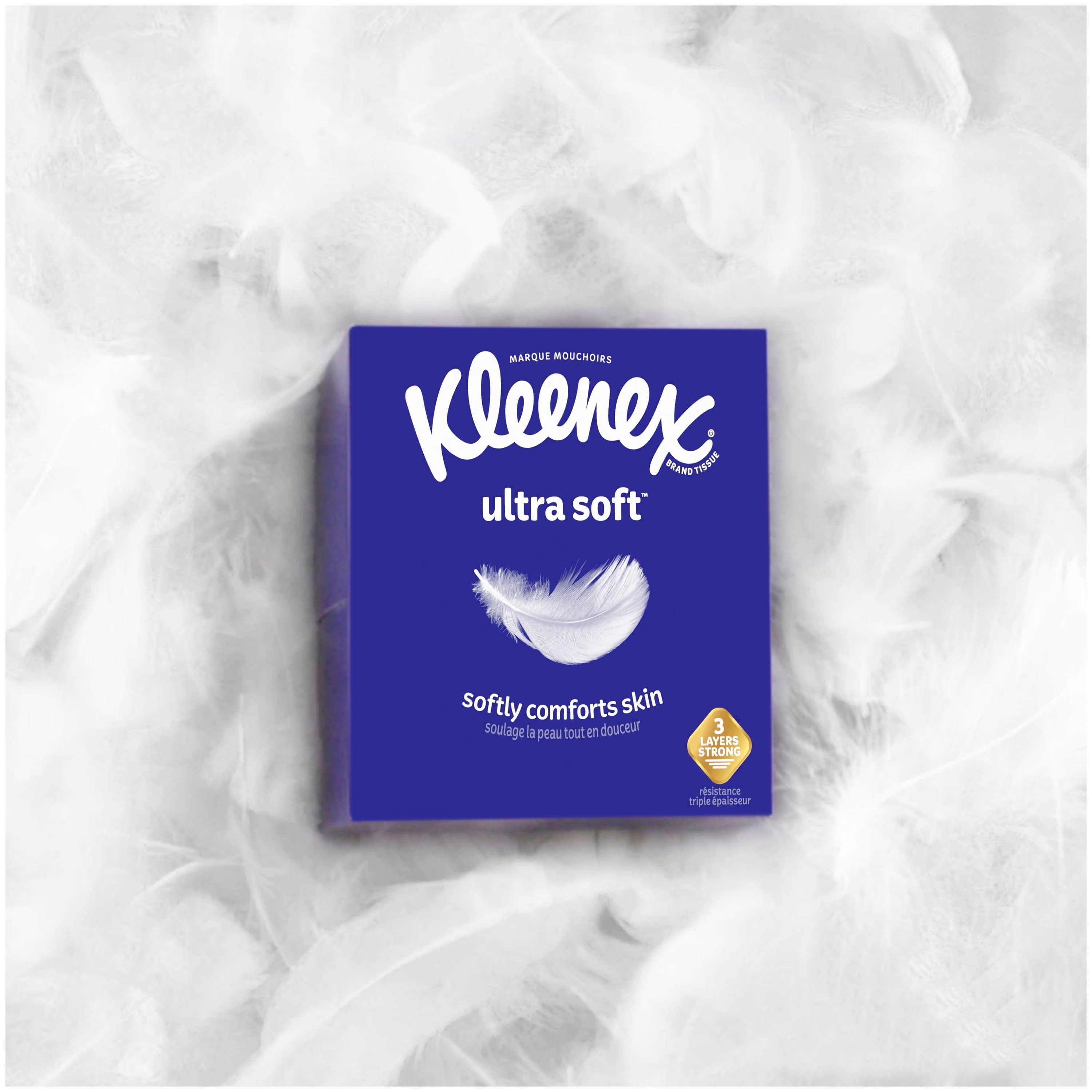 Kleenex Ultra Soft Facial Tissues - 4 Flat Boxes, 110 White Tissues per Box, 3-Ply (440 Total)