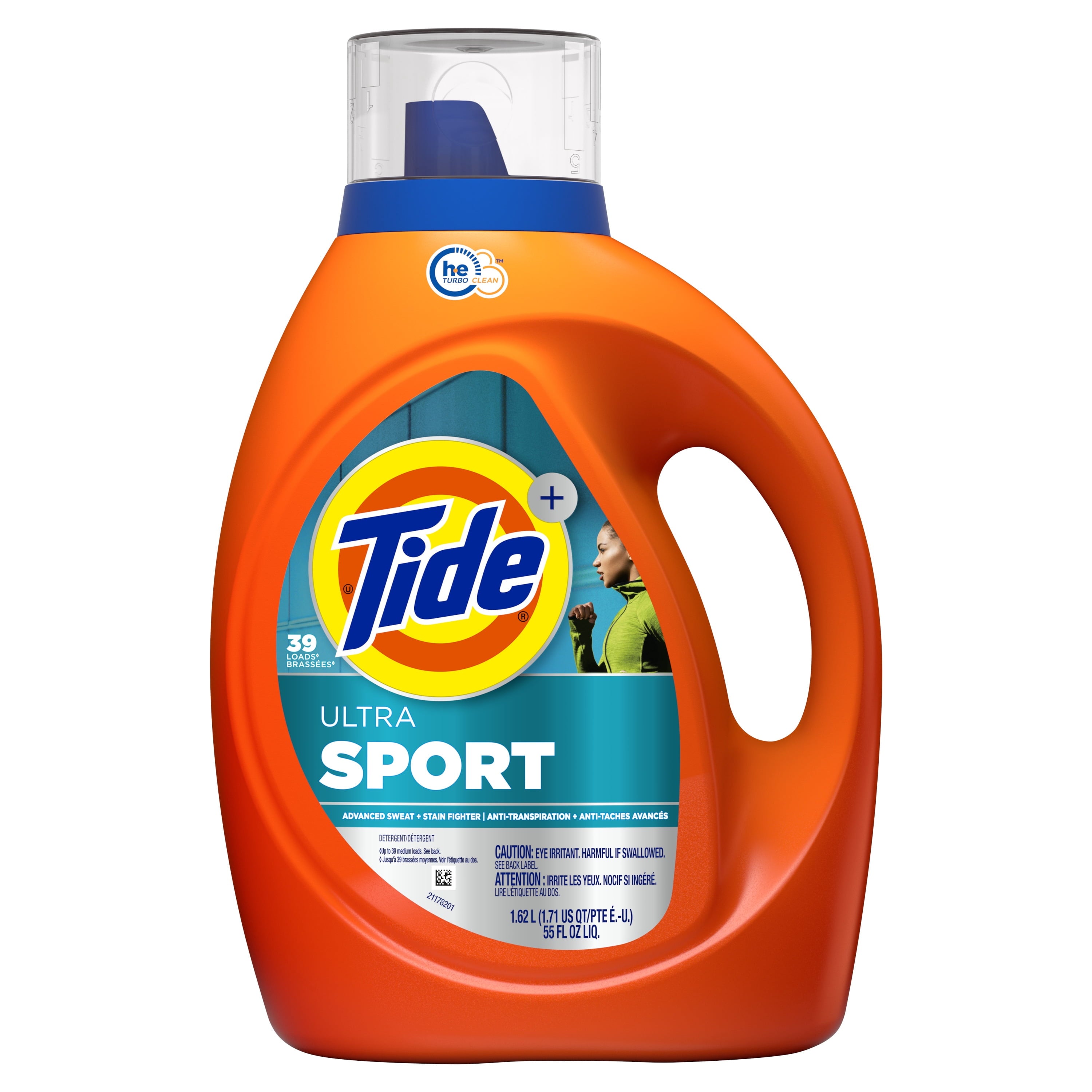 Tide Ultra Sport Liquid Laundry Detergent - Advanced Sweat and Stain Fighter, 55 fl oz, 39 Loads