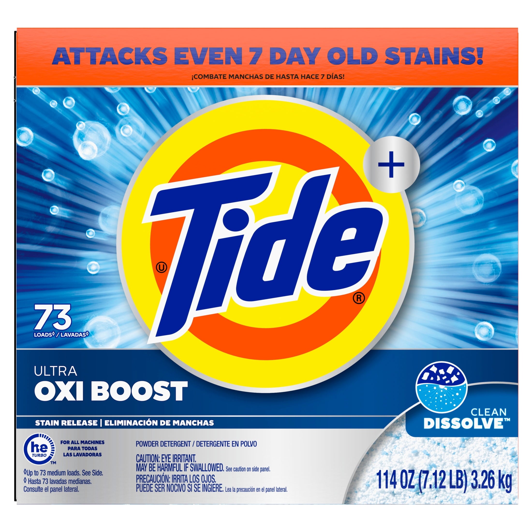 Tide Laundry Detergent Plus Ultra Oxi Powder - 73 Loads, 114 oz