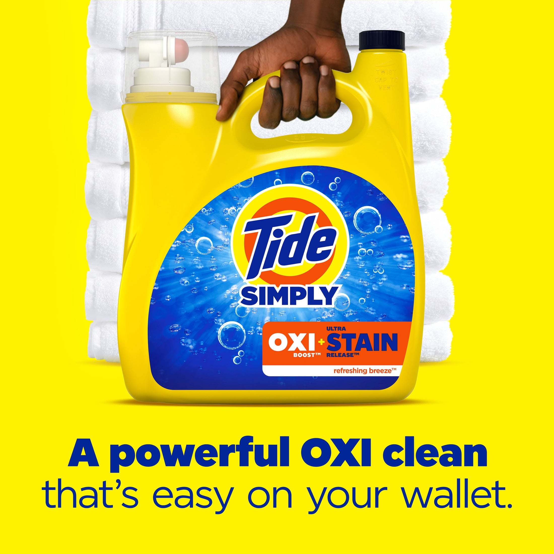 Tide Simply Laundry Detergent Liquid - Oxi Boost + Ultra Stain Release, Refreshing Breeze Scent, 154 fl oz, 115 Loads