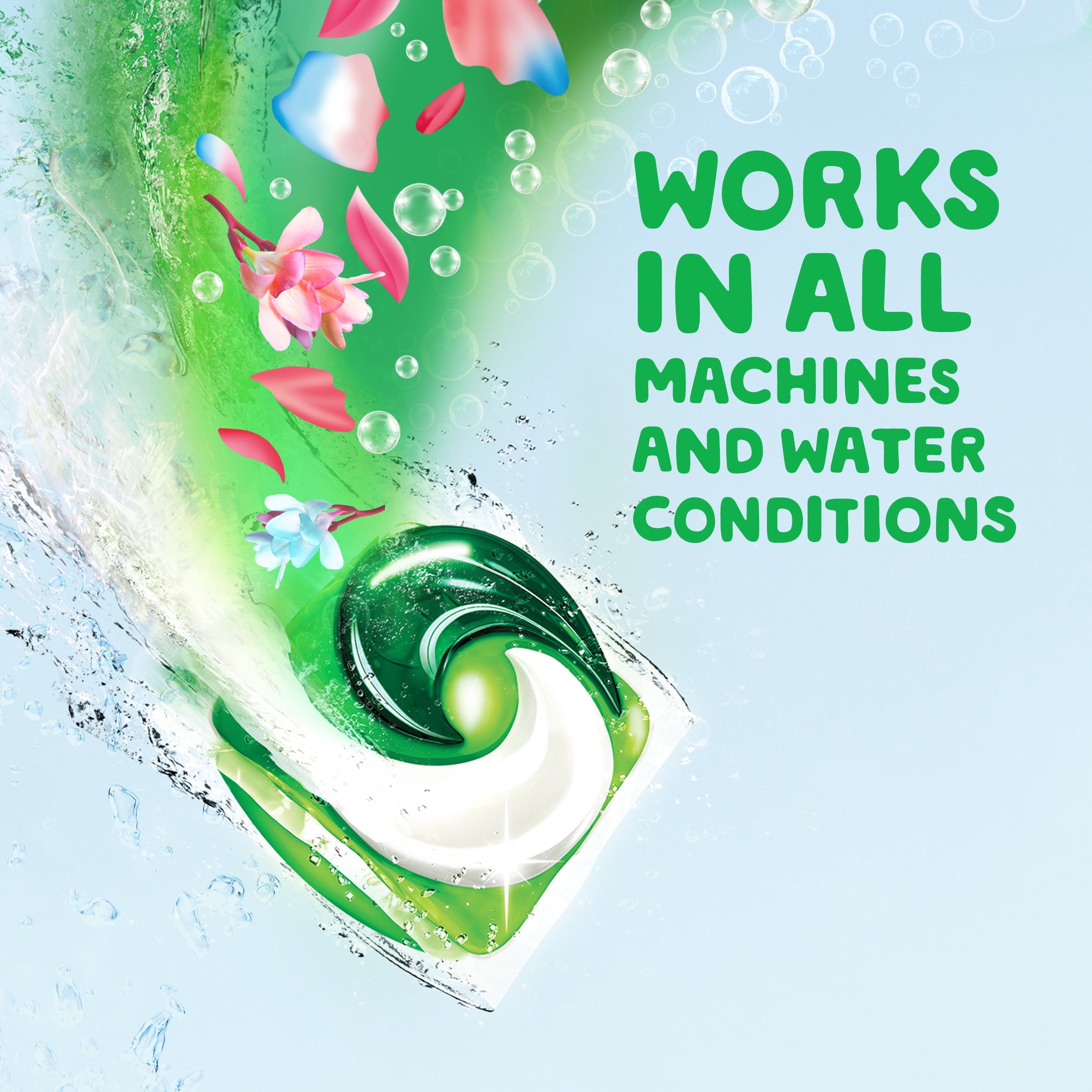 Gain Flings Liquid Laundry Detergent Pacs - Spring Daydream Scent, 60 Count