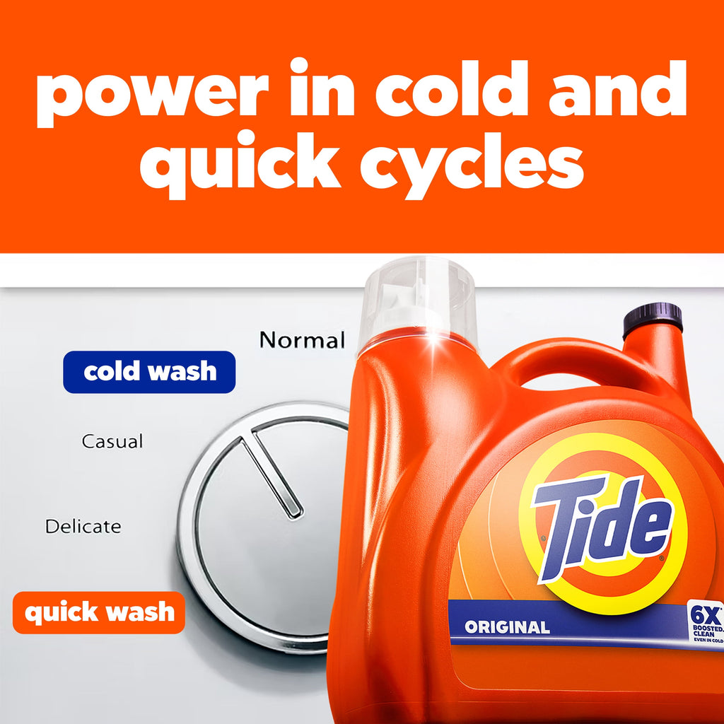 Tide Laundry Detergent Liquid with 6X Boosted Cleaning Power - Original Scent, 125 fl oz, 100 Loads - 2-Pack