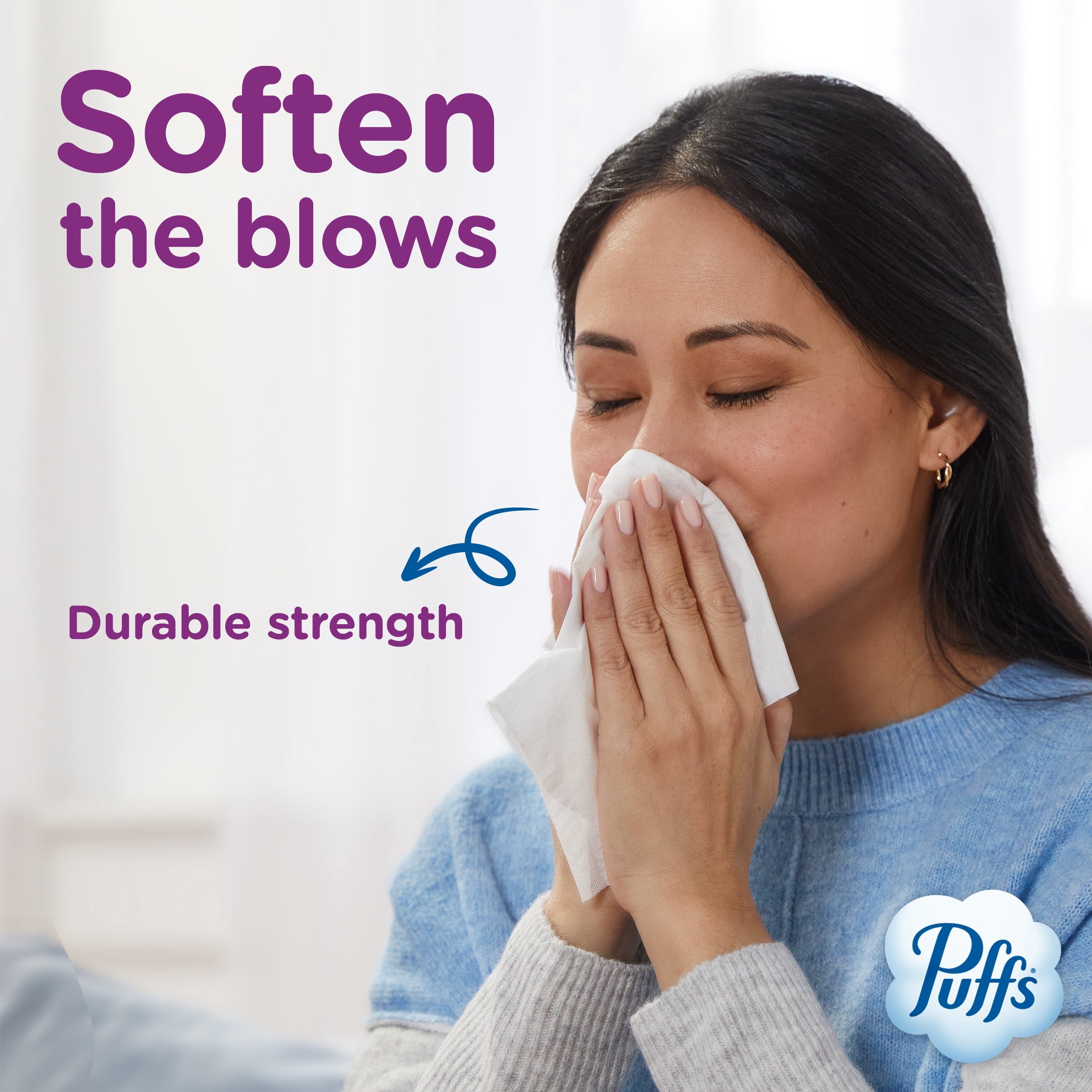 Puffs Ultra Soft Facial Tissues - Back-to-School Exclusive, 4 Rectangle Boxes, 124 Facial Tissues Per Box