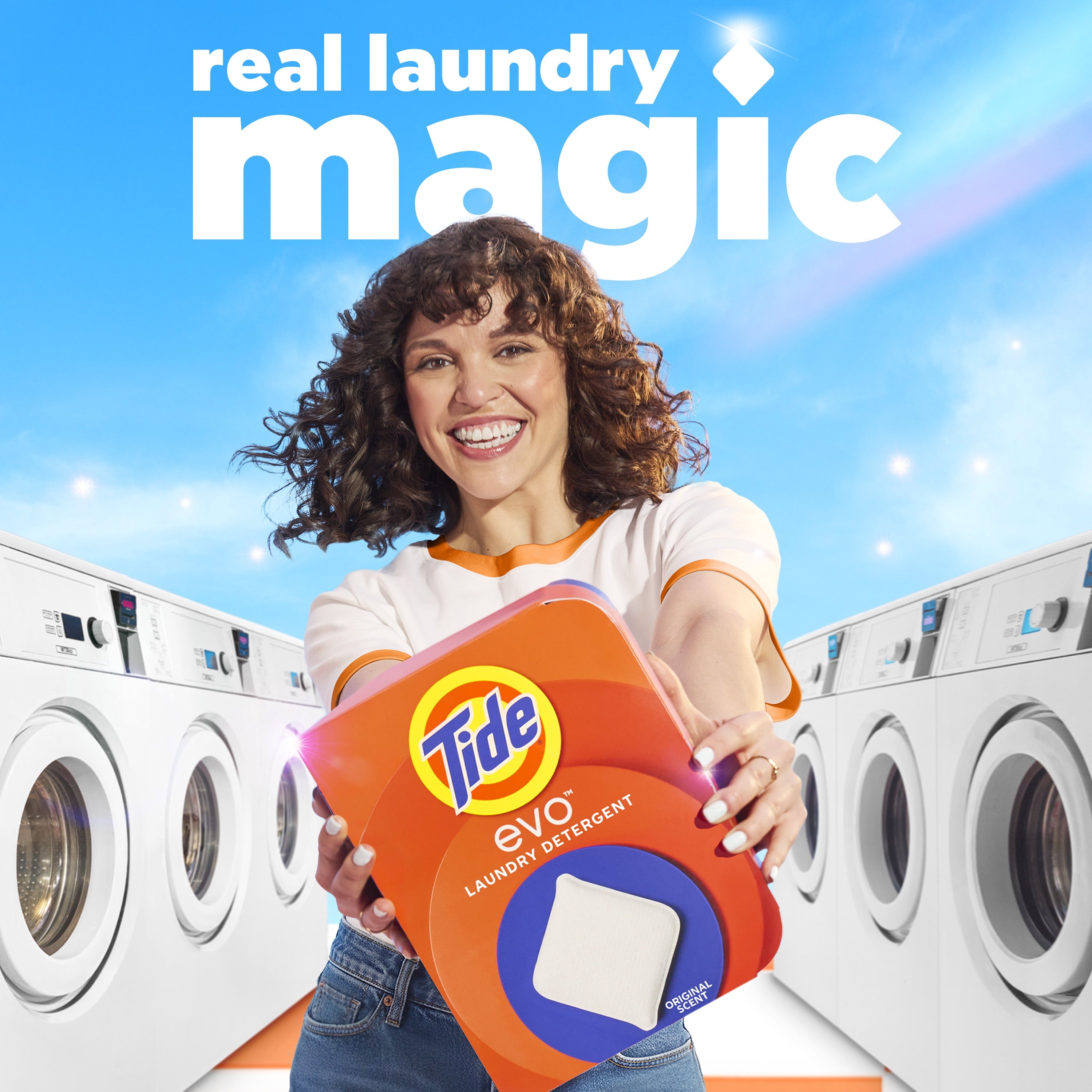 Tide Evo Laundry Detergent Tiles - 100% Concentrated, 6X Cleaning Power, Original Tide Scent, 42 Count