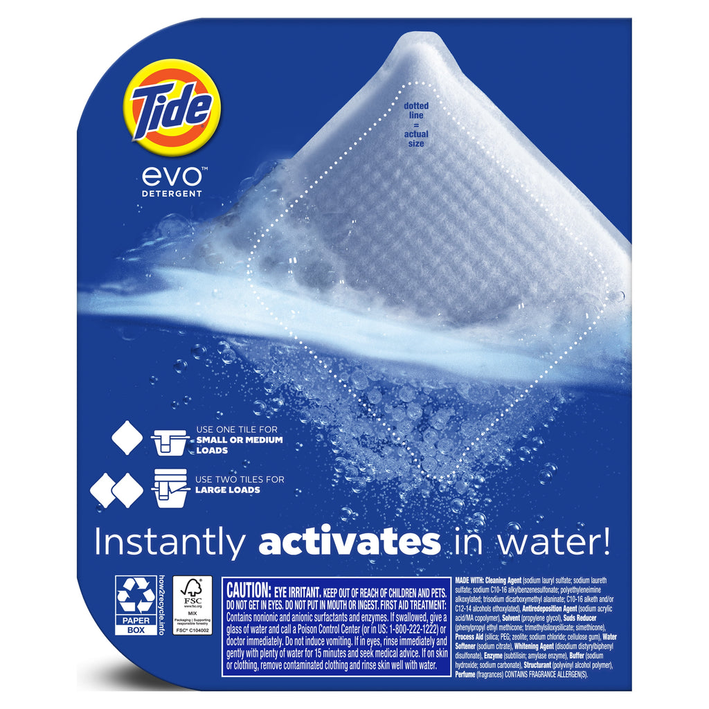 Tide evo Laundry Detergent Tiles - 100% Concentrated, Original Tide Scent, 16 Count