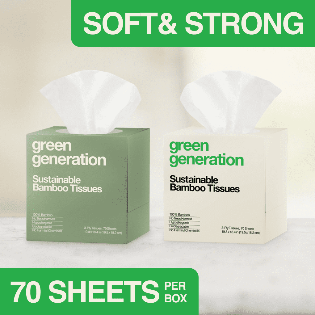 Green Generation Bamboo Facial Tissues - 3-Ply, 840 Count, 12 Boxes
