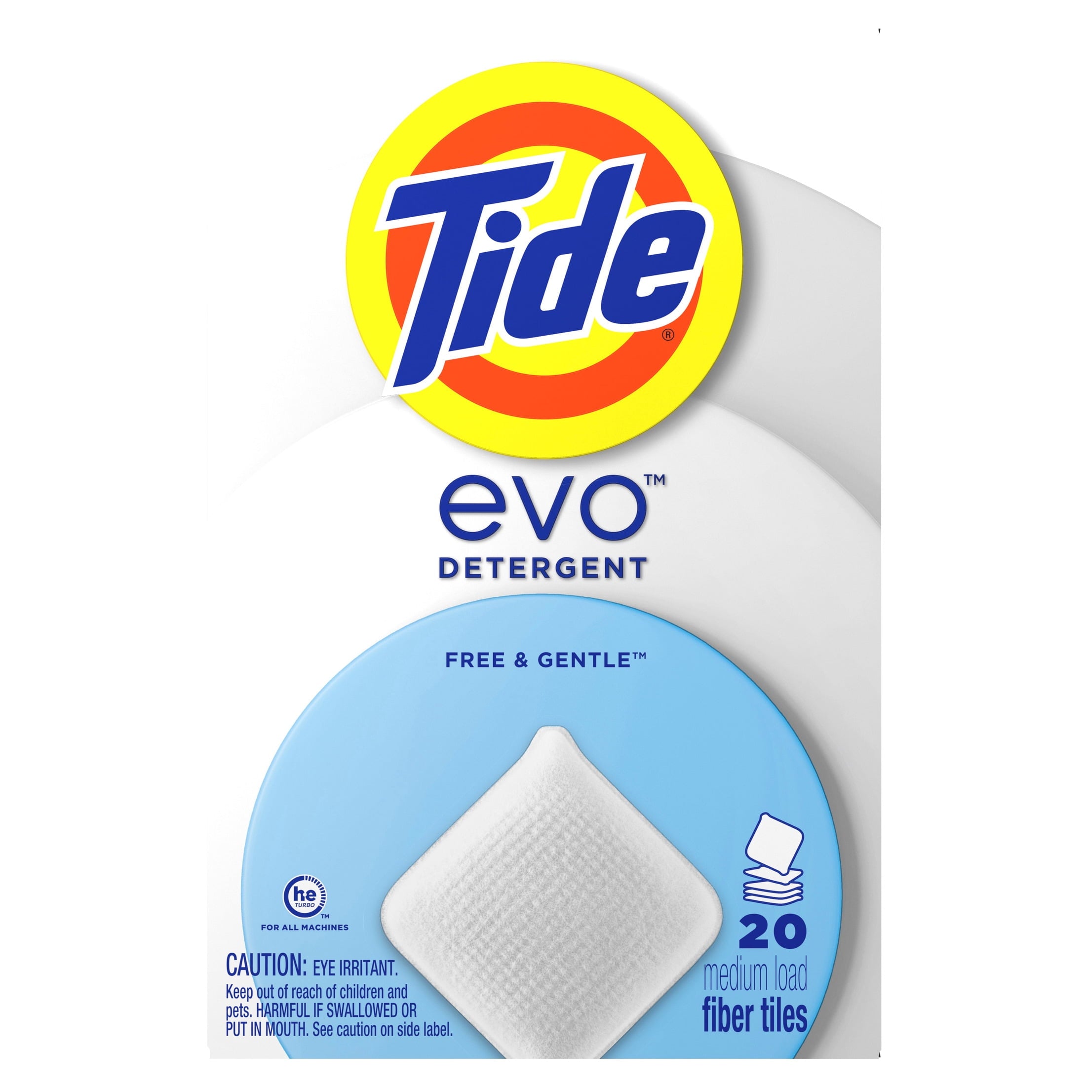 Tide evo Laundry Detergent Tiles - Free & Gentle, Hypoallergenic, Unscented, 40 Count