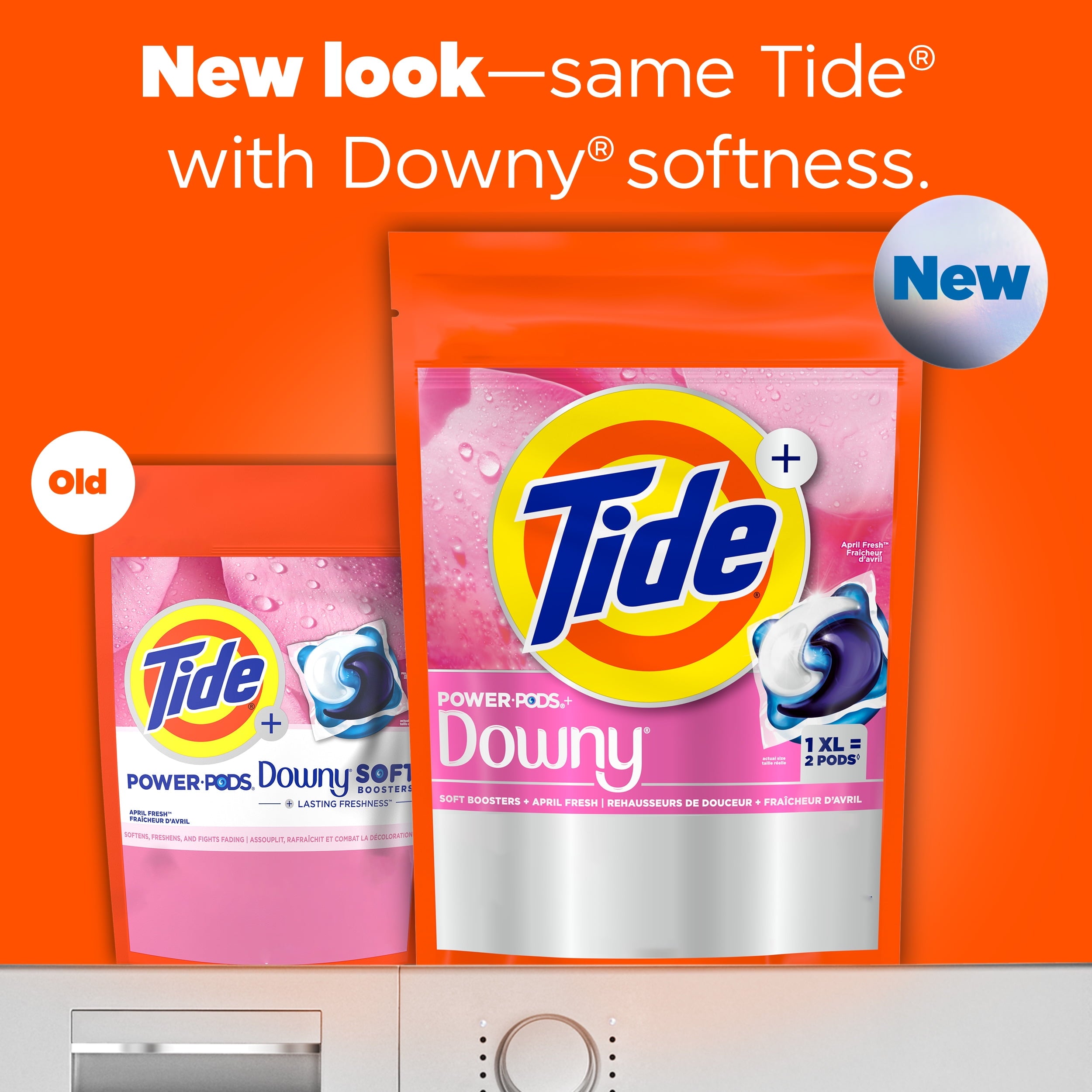 Tide Power PODS Laundry Detergent Pacs with Downy Soft Boosters - April Fresh Scent, 9 Count