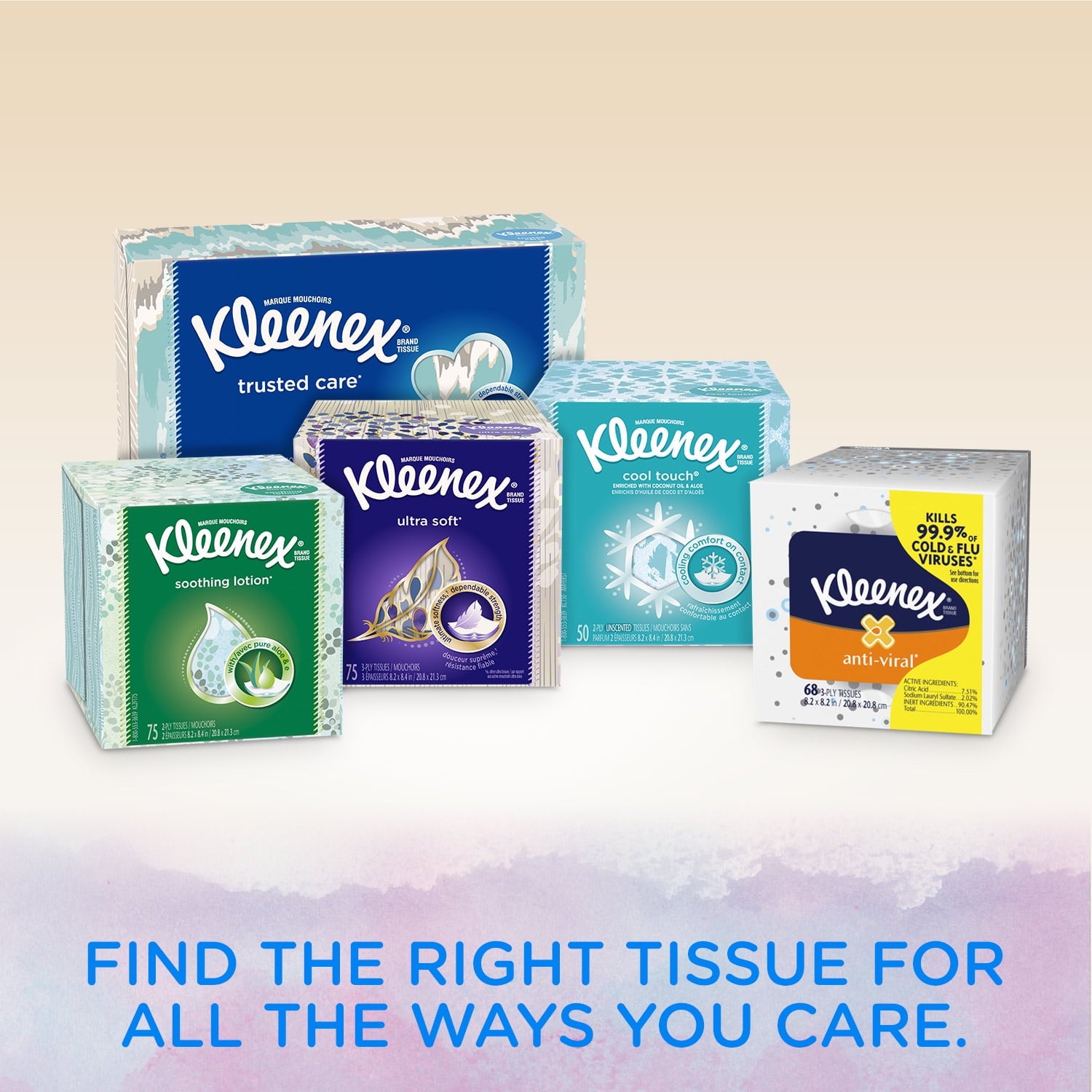 Kleenex Ultra Soft Facial Tissues - 6 Flat Boxes (720 Total Tissues)