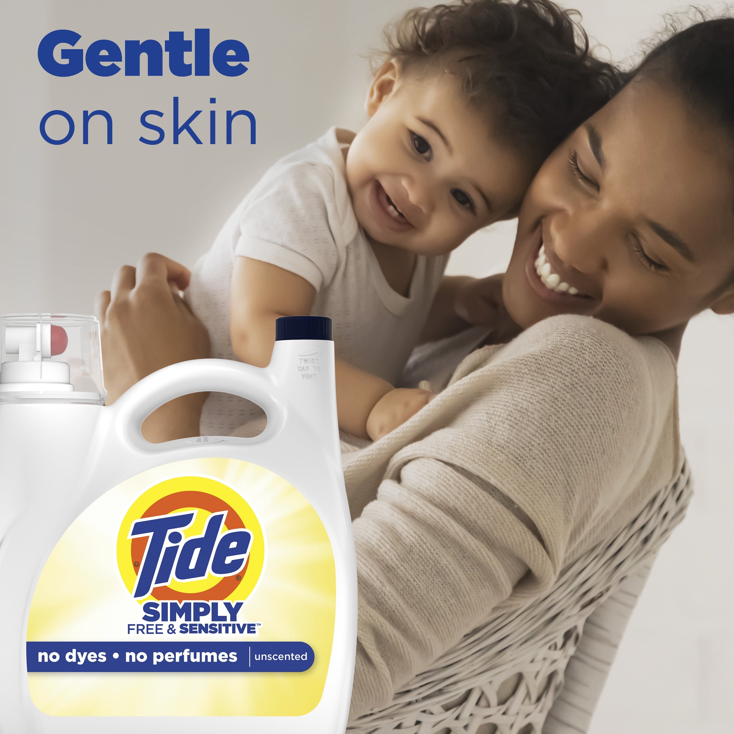 Tide Simply Laundry Detergent Liquid - Free & Sensitive, 117 fl oz, 89 Loads