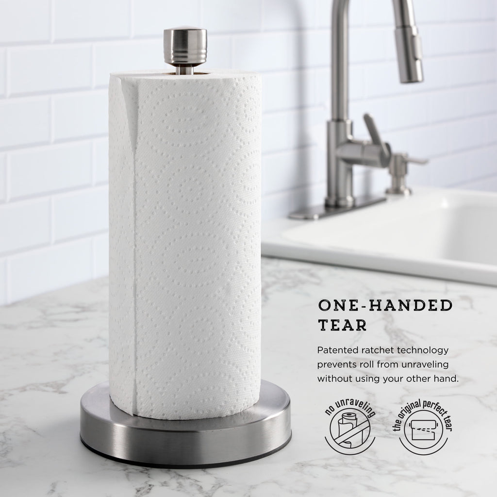 Kamenstein Brushed Stainless Steel Perfect Tear Paper Towel Holder 7.17” x 13.78”