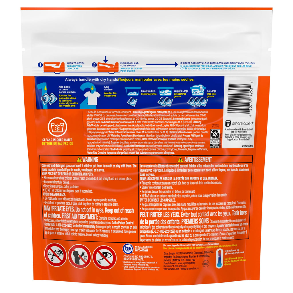 Tide PODs Laundry Detergent - 14 Count, Spring Meadow Scent, 3-in-1 Stain Remover, Odor Fighter, Color Protector, Concentrated Laundry Soap Pacs