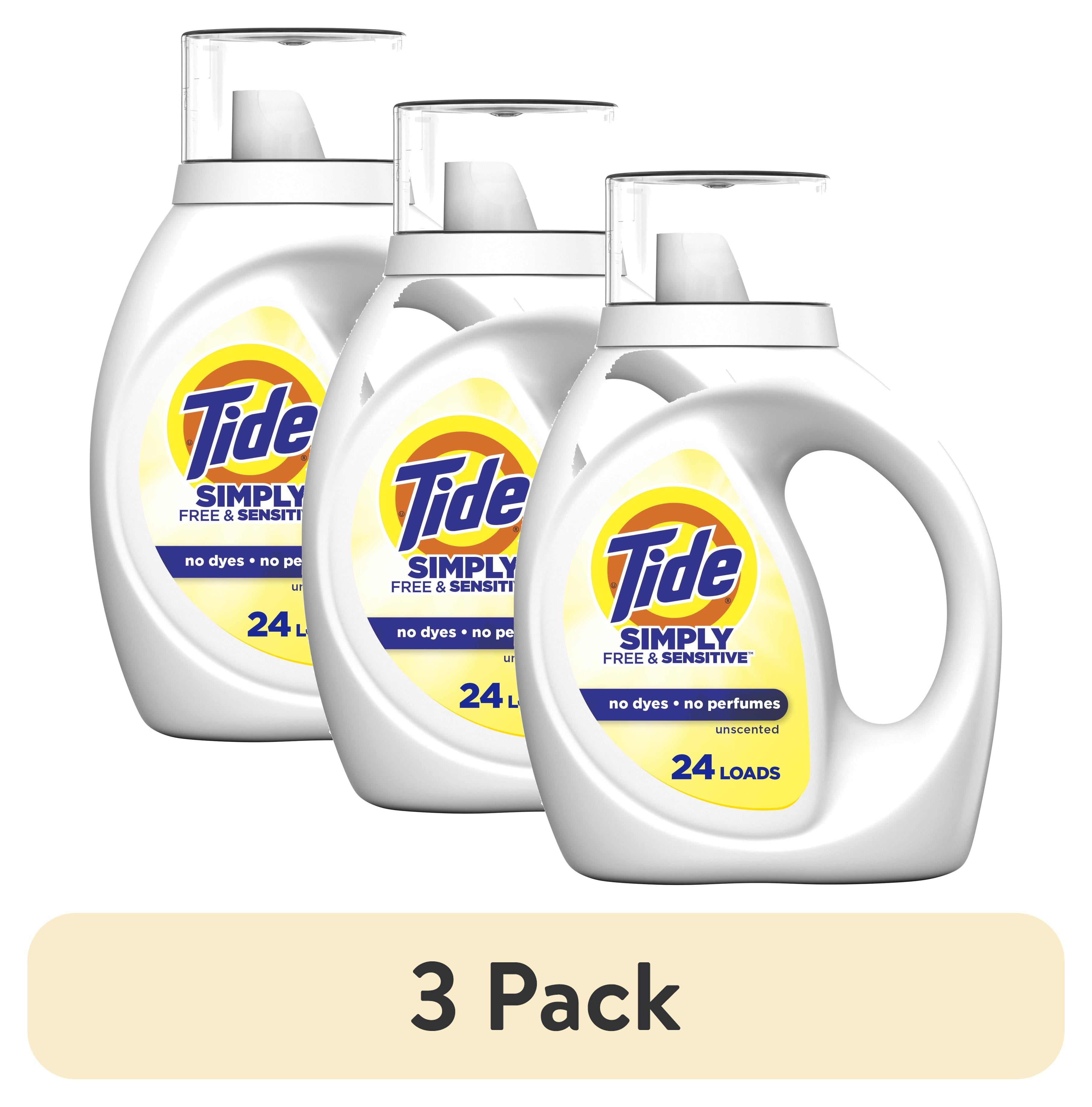 Tide Simply Liquid Laundry Detergent - Free & Sensitive, 32 fl oz, 24 Loads - 3-Pack