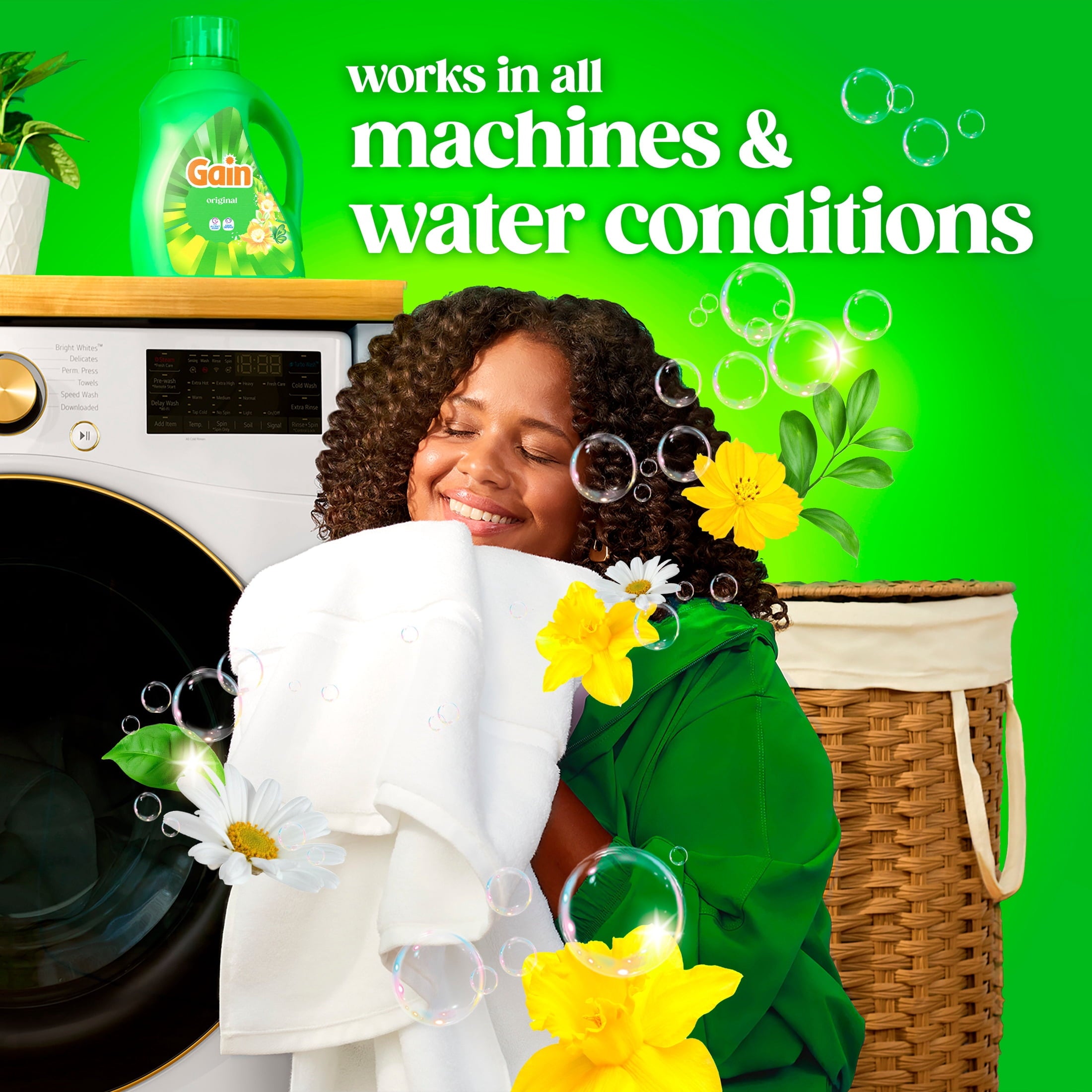 Gain Laundry Detergent Liquid - Now with Odor Defense, Original Scent, 81 fl oz, 61 Loads - 2-Pack