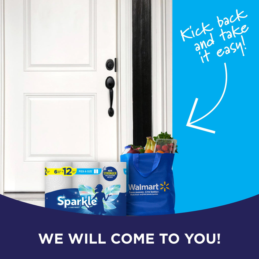 Sparkle Pick-a-Size Paper Towels - White, 12 Double Rolls, Everyday Value Paper Towel
