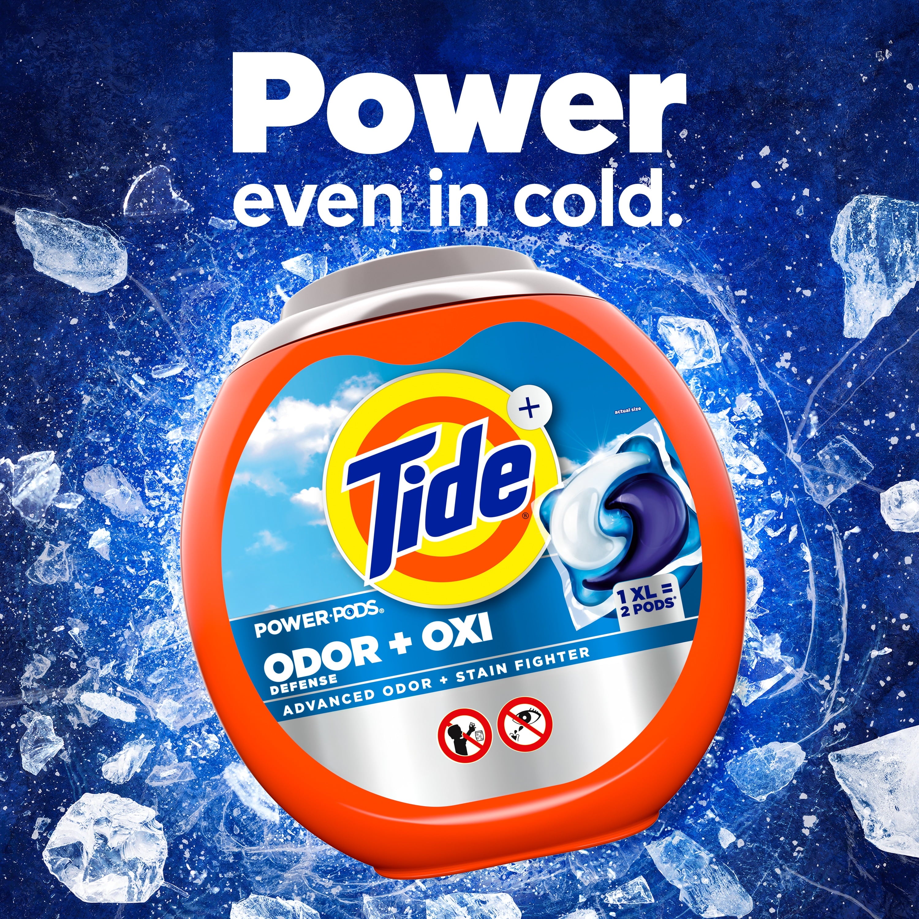 Tide Power PODS Laundry Detergent Soap Pacs with Odor Defense + Oxi - Original Scent, 32 Count