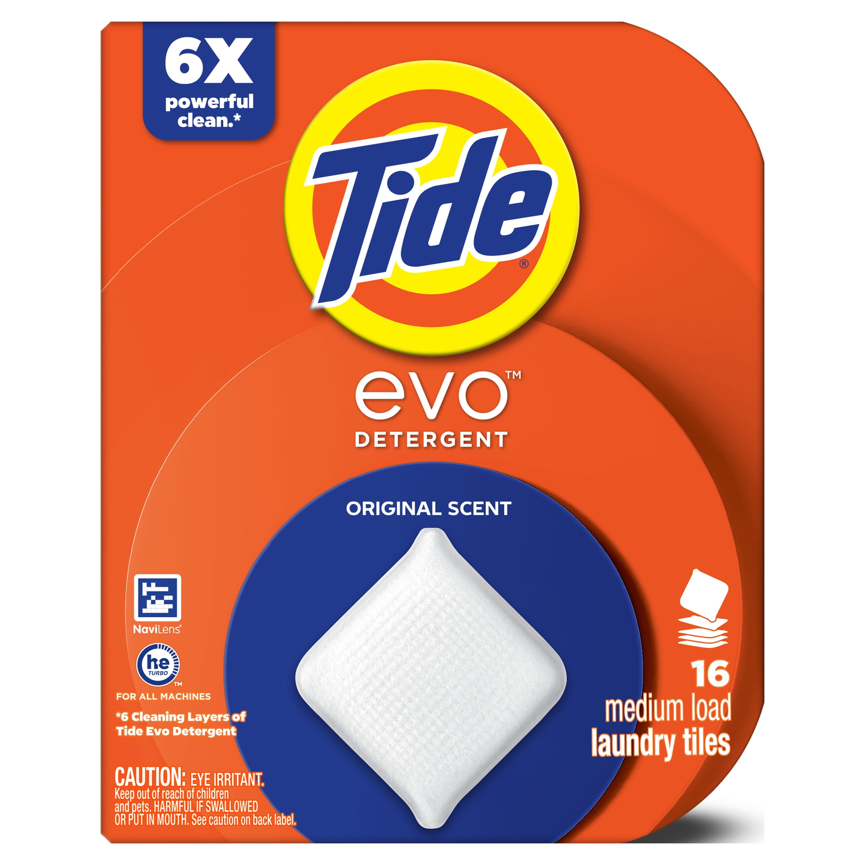 Tide evo Laundry Detergent Tiles - 100% Concentrated, Original Tide Scent, 16 Count