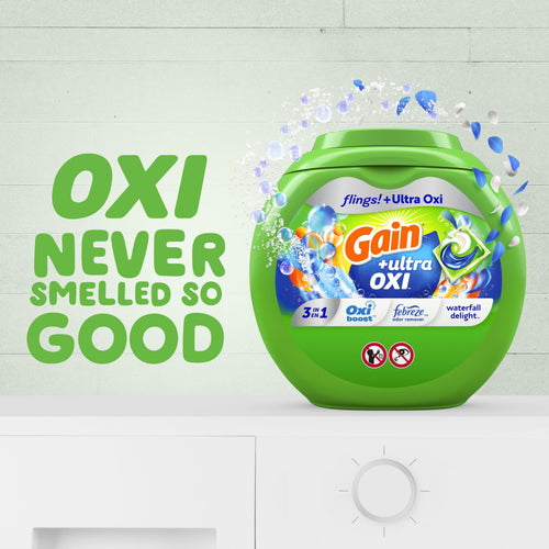 Gain Flings Ultra Oxi Laundry Detergent Pacs - Waterfall Delight Scent, 112 Count