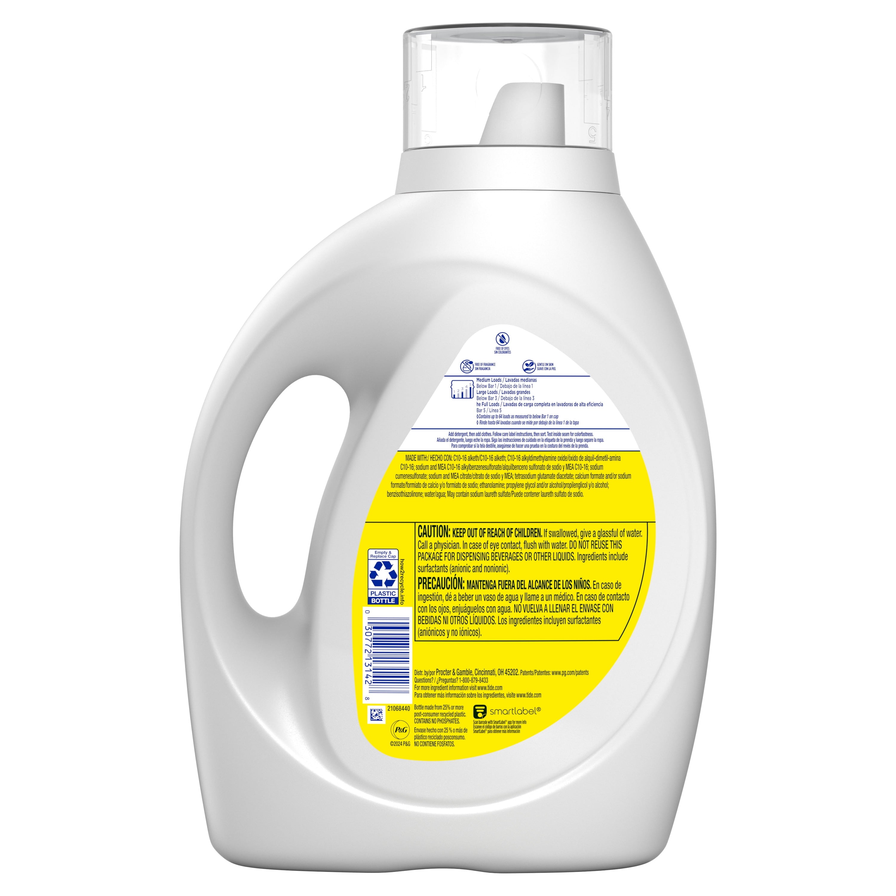 Tide Simply Liquid Laundry Detergent - Free & Sensitive, 84 fl oz, 64 Loads