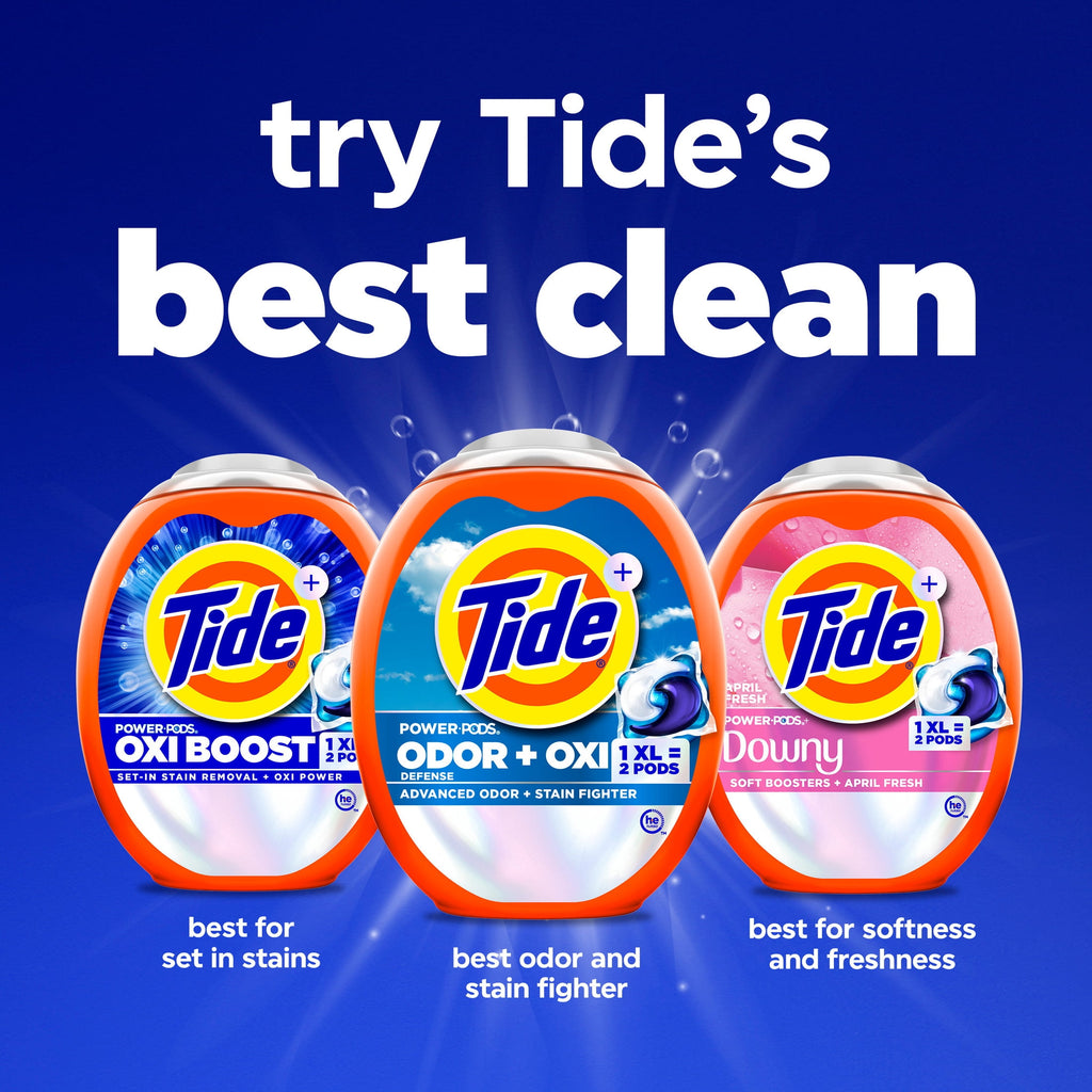 Tide Odor Defense + Oxi Laundry Detergent Pacs - Original Scent, 9 Count, Advanced Odor + Stain Fighter, laudry soap washing detergent pacs