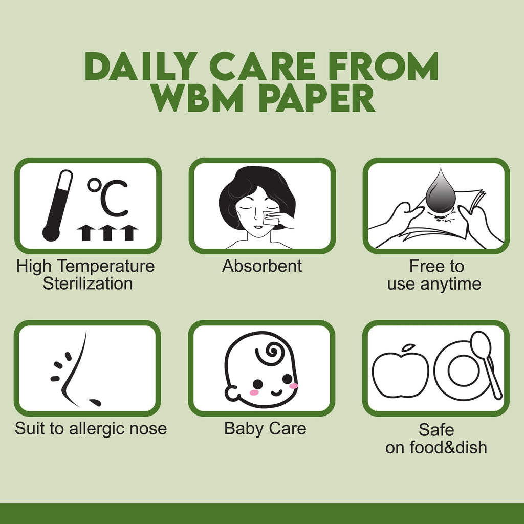 WBM 100% Bamboo Fiber 3-Ply Facial Tissues - 150 Tissues per Box, 10 Packs (1500 Total Tissues)