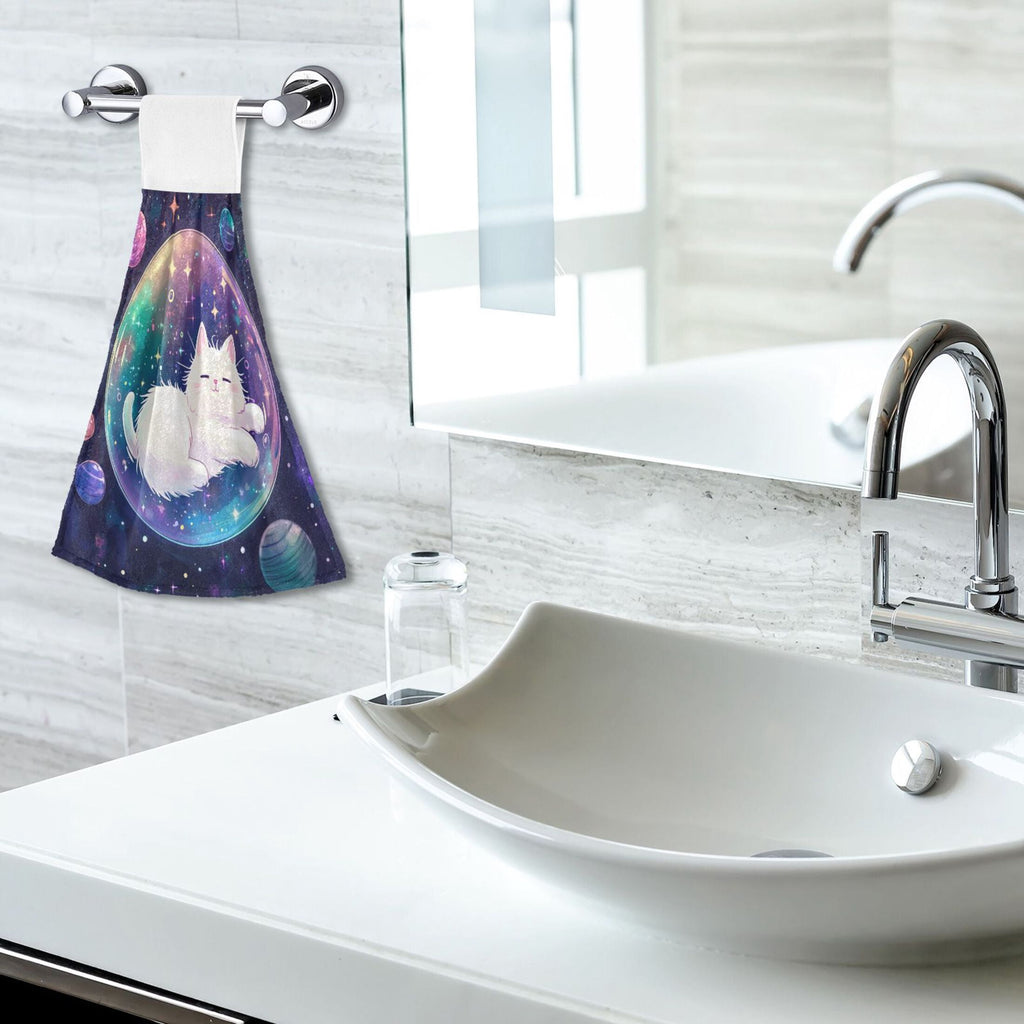 BZSMCE Hanging Hand Towels Fashion Starlit Dreams Pattern 2-Pack - Velcro Style Bathroom Kitchen Towels