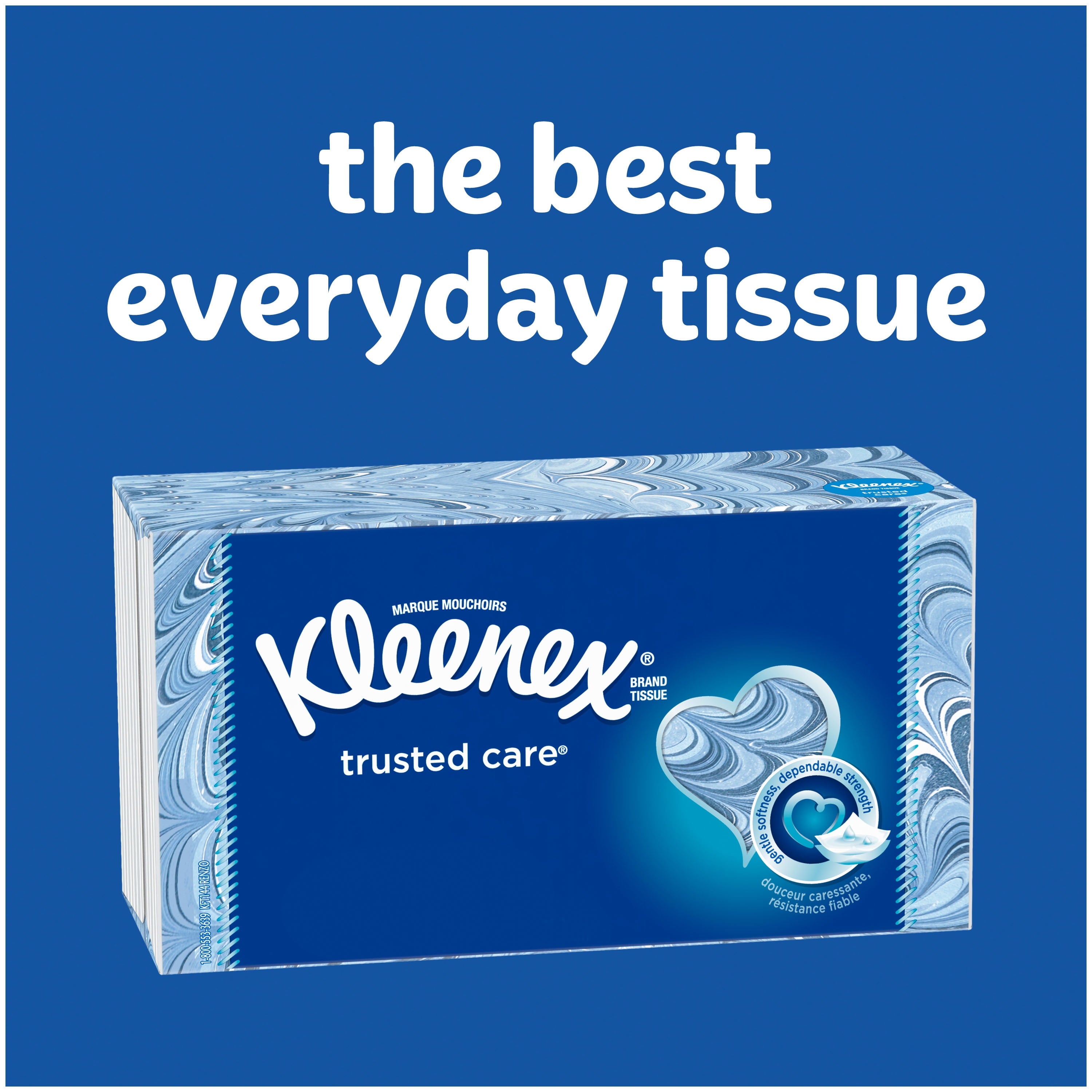 Kleenex Trusted Care Everyday Facial Tissues - Flat Box, 190 Tissues per Box, 4 Pack (760 Tissues Total)
