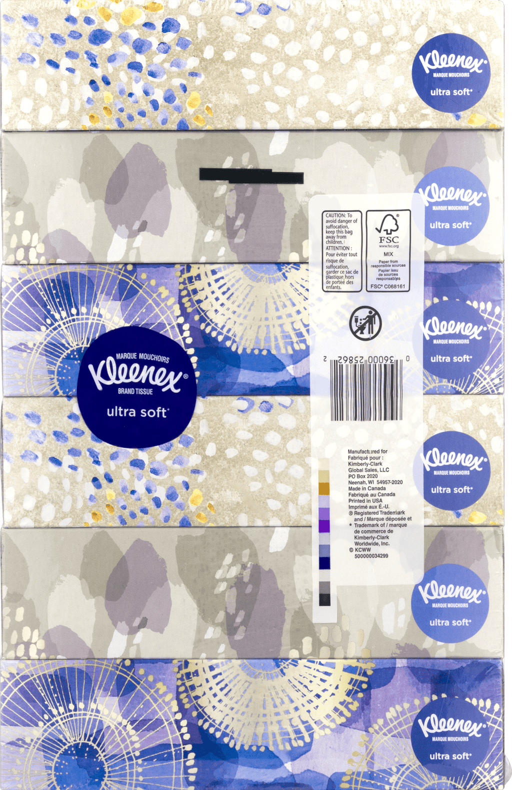 Kleenex Ultra Soft Facial Tissues per Box - 6 Flat Boxes (420 Total Tissues)