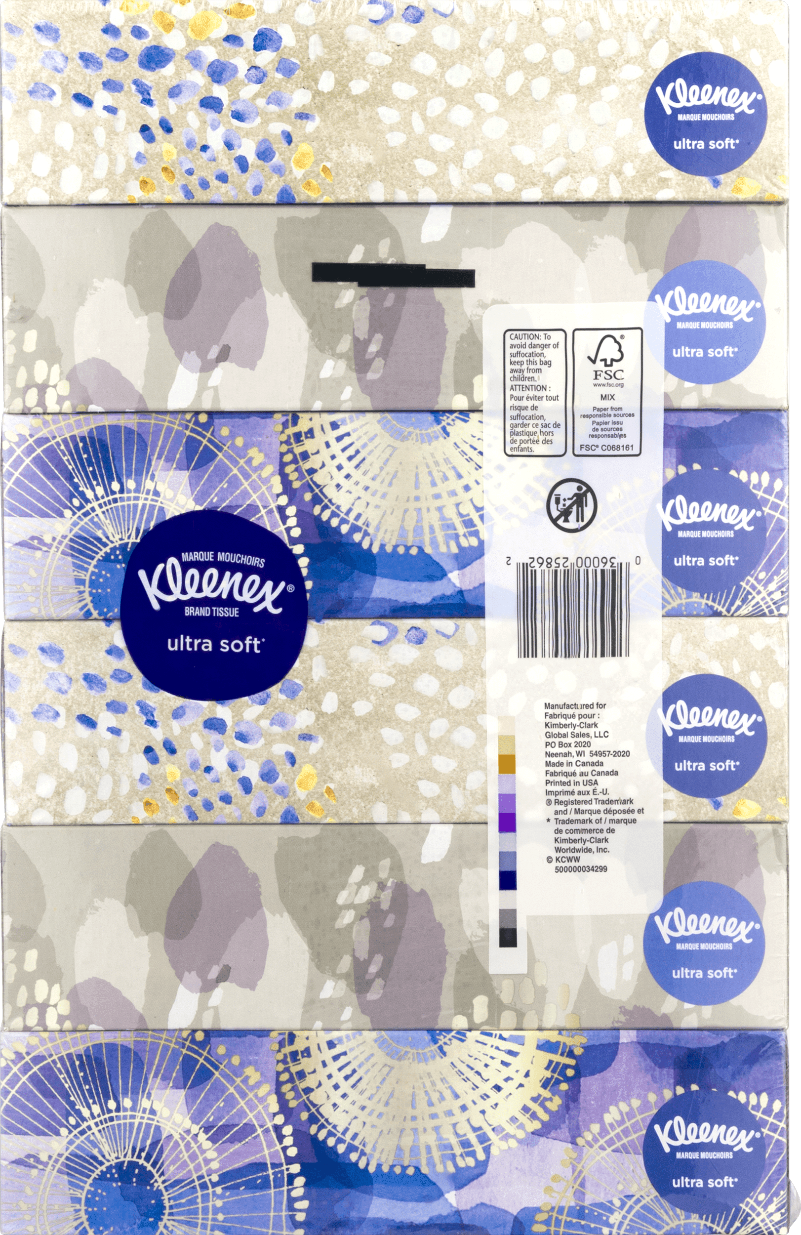Kleenex Ultra Soft Facial Tissues per Box - 6 Flat Boxes (420 Total Tissues)