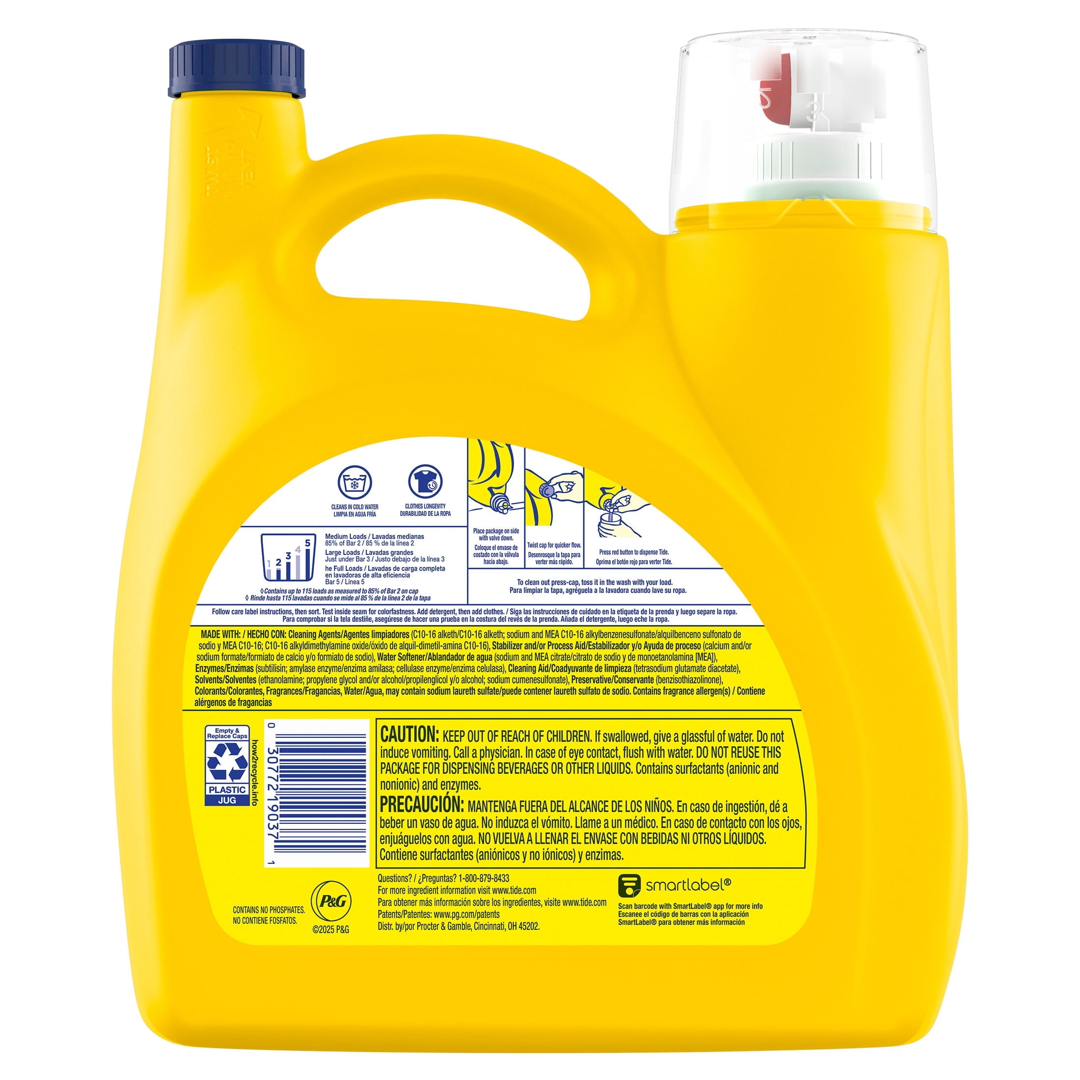 Tide Simply Laundry Detergent Liquid - Oxi Boost + Ultra Stain Release, Refreshing Breeze Scent, 154 fl oz, 115 Loads