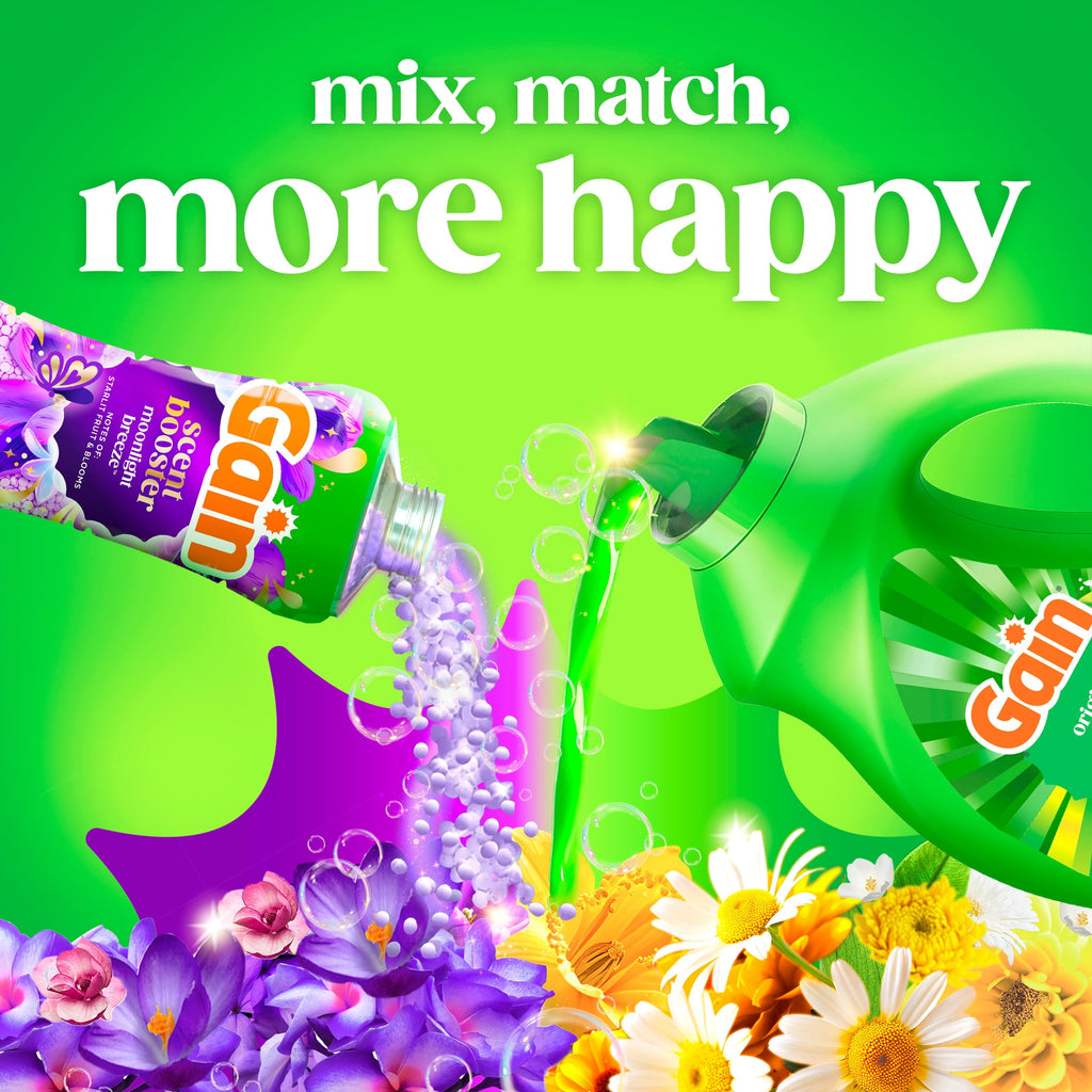 Gain Laundry Detergent Liquid - Now with Odor Defense, Original Scent, 81 fl oz, 61 Loads - 2-Pack