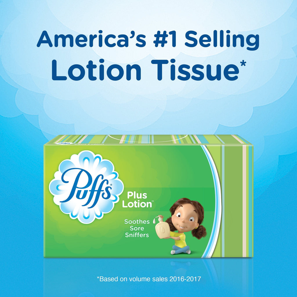 Puffs Plus Lotion Facial Tissues - 8 Family Boxes, 120 Tissues Per Box, 960 Tissues Total
