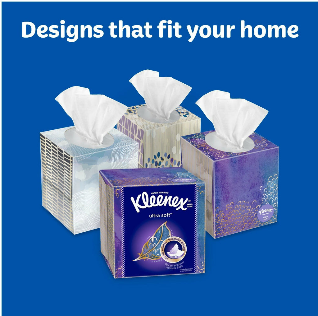 Kleenex Ultra Soft Facial Tissues - 4 Cube Boxes, 65 Tissues per Box (260 Tissues