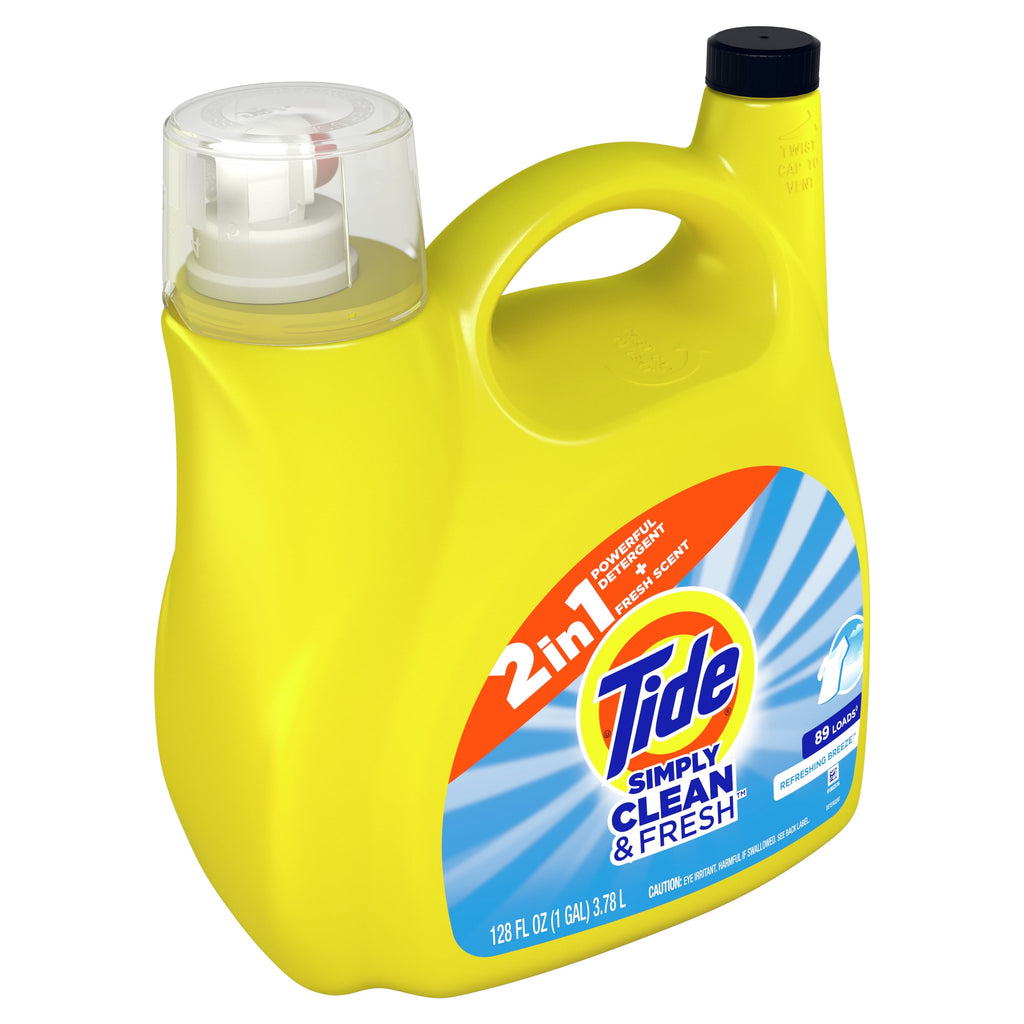 Tide Simply Refreshing Breeze - 89 Loads Liquid Laundry Detergent, 128 fl oz