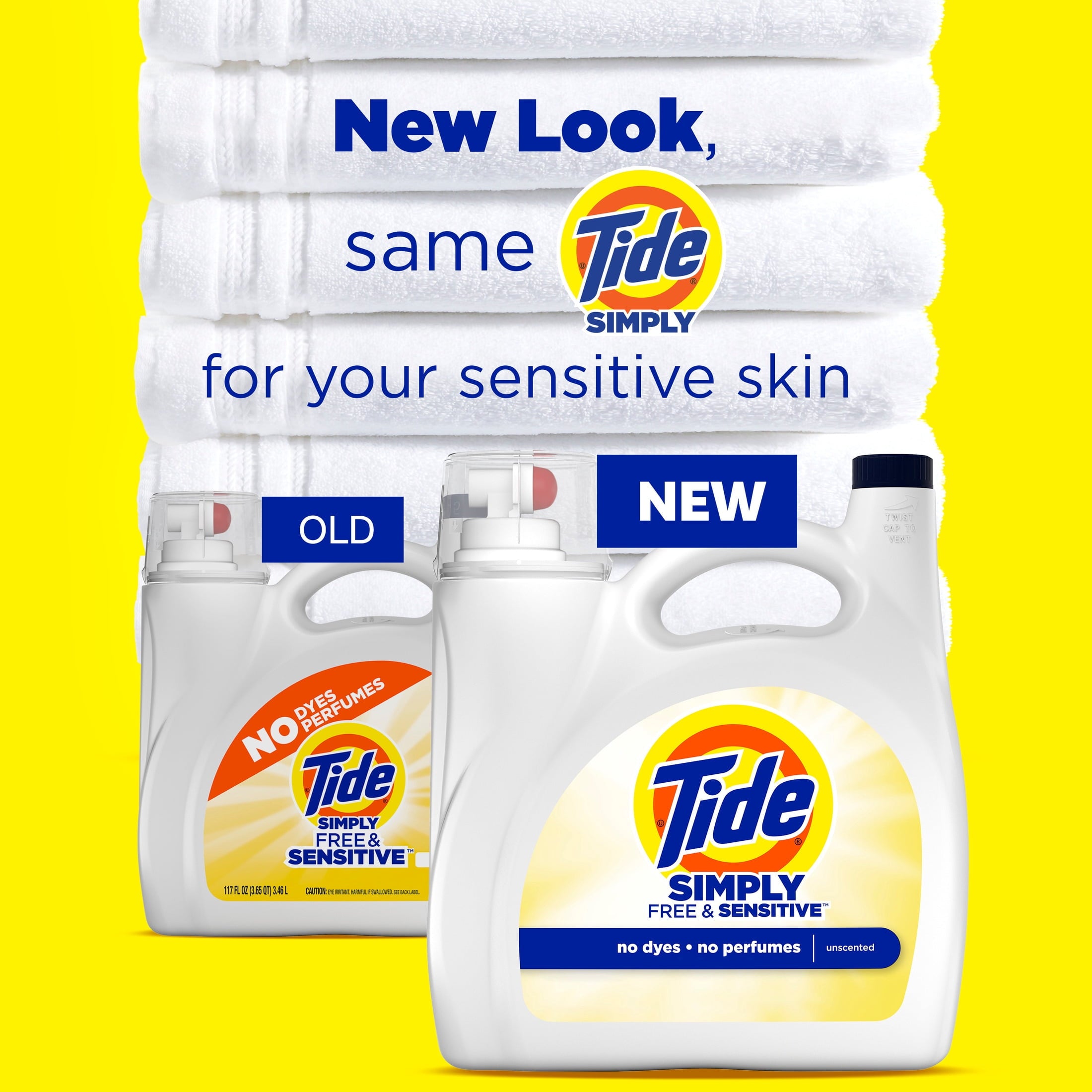 Tide Simply Liquid Laundry Detergent - Free & Sensitive, 85 Loads, 107 fl oz