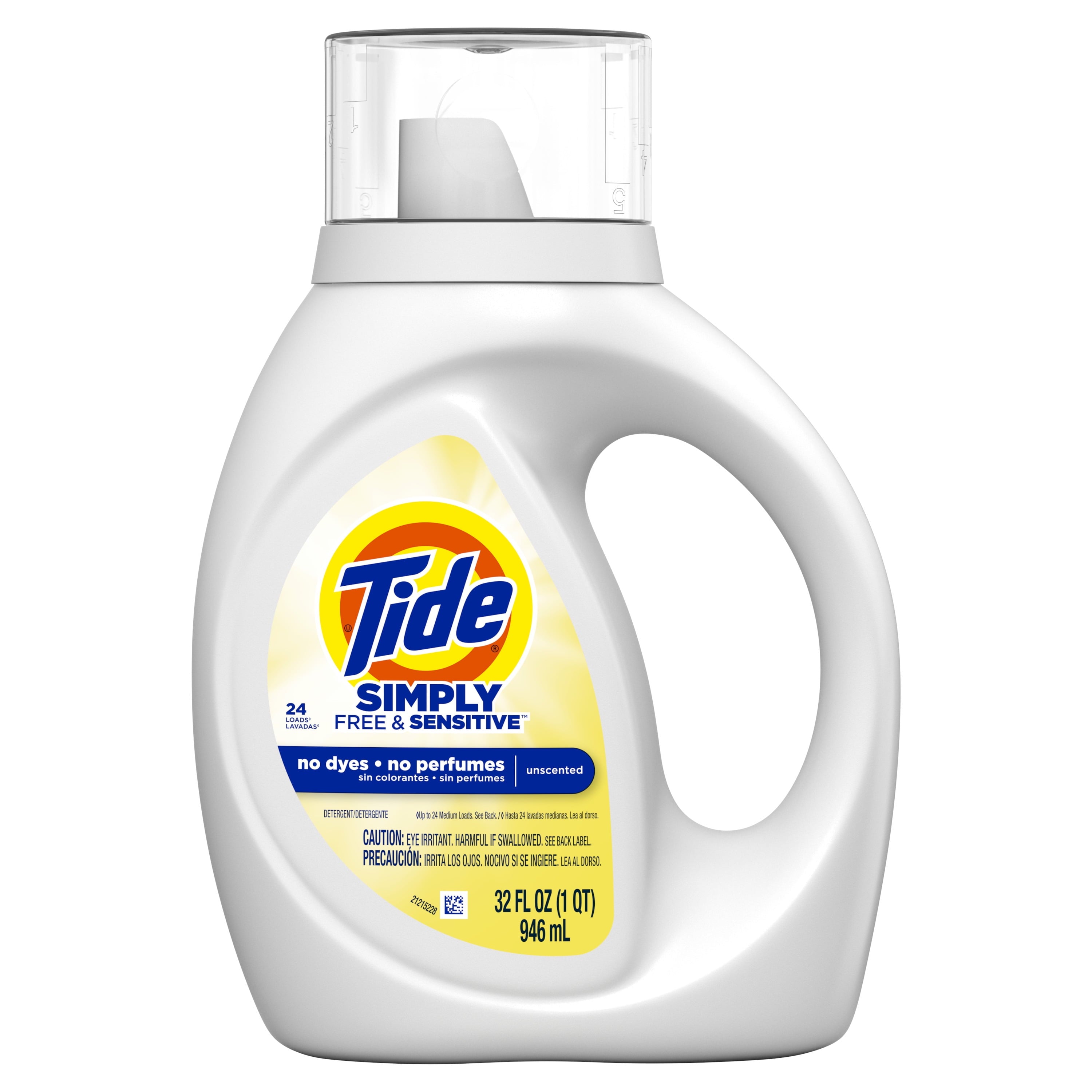 Tide Simply Liquid Laundry Detergent - Free & Sensitive, 32 fl oz, 24 Loads
